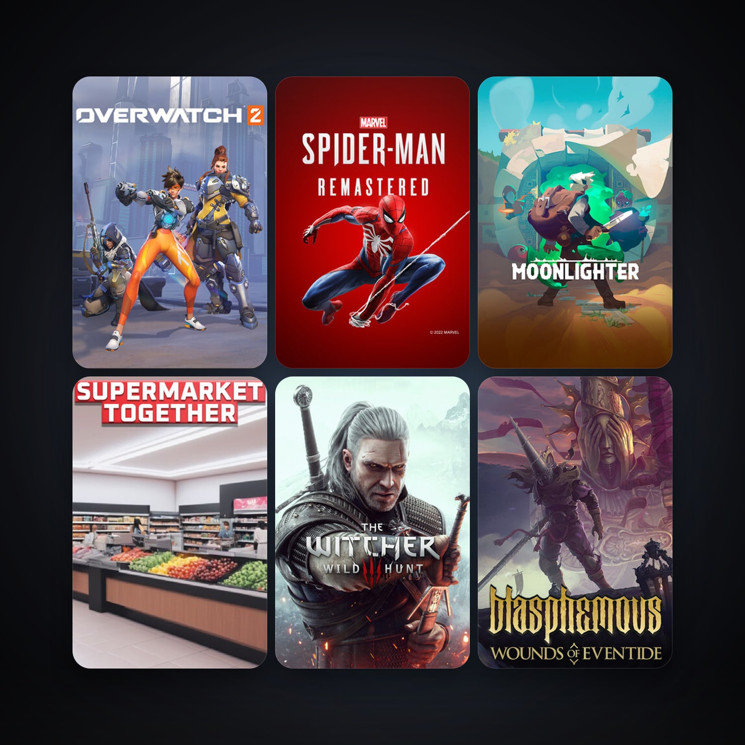 The Witcher 3: Wild Hunt + Moonlighter, 12 games, clean — HabibiAccounts