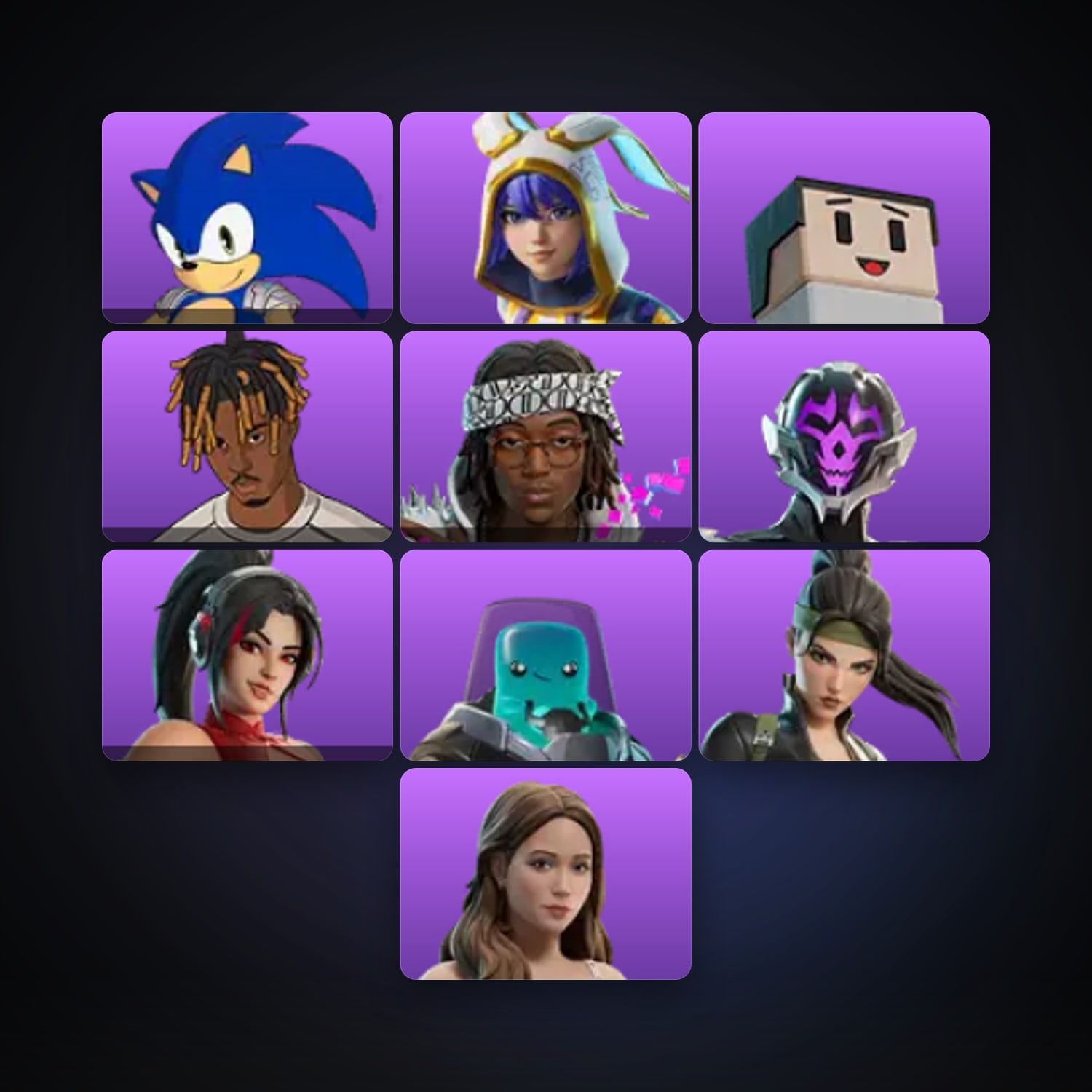 Fortnite account with Sonic the Hedgehog & Bunnii O'Hare — 10 skins — 900 V-Bucks — lvl 109 — HabibiAccounts