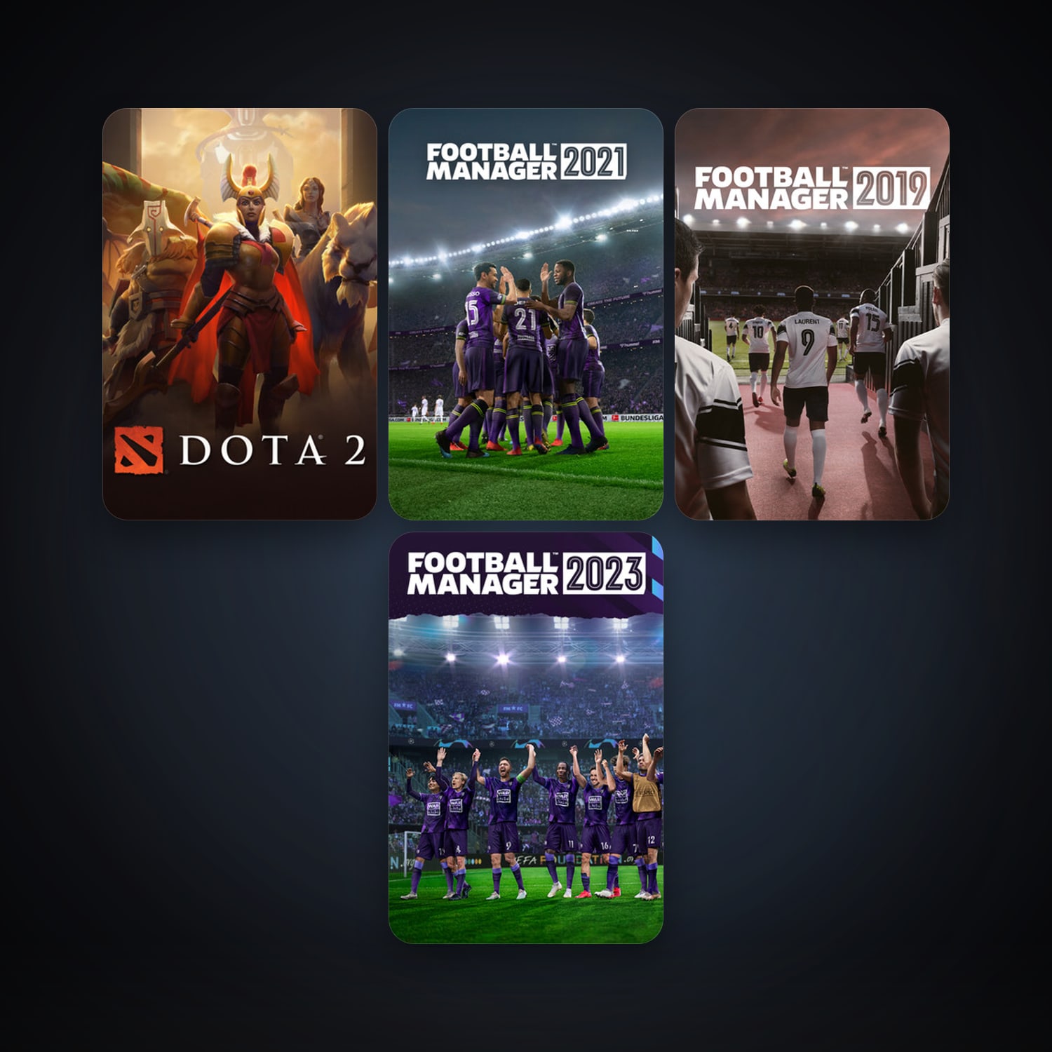 Dota 2 + Football Manager 2019, 7 games, clean — HabibiAccounts