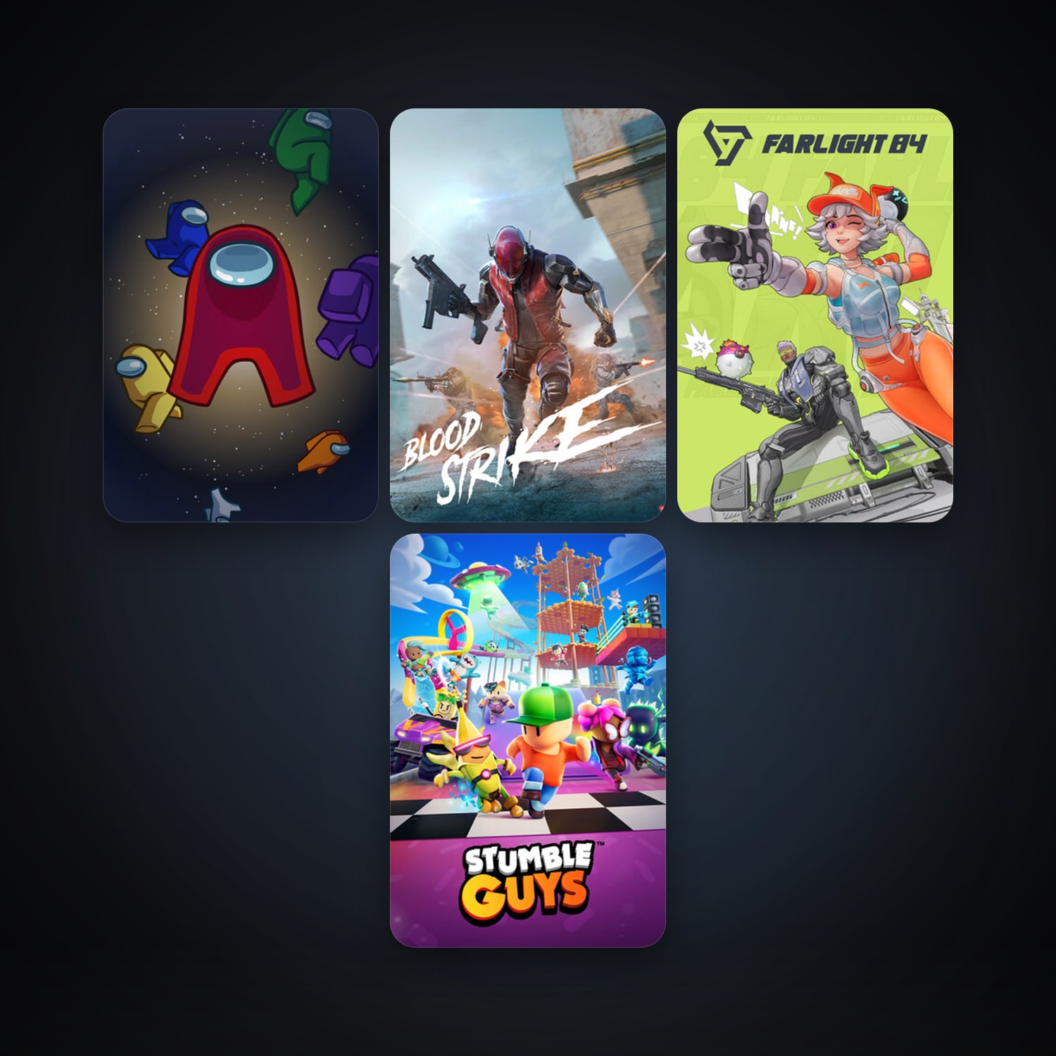 Among Us + Stumble Guys, 9 games, clean — HabibiAccounts