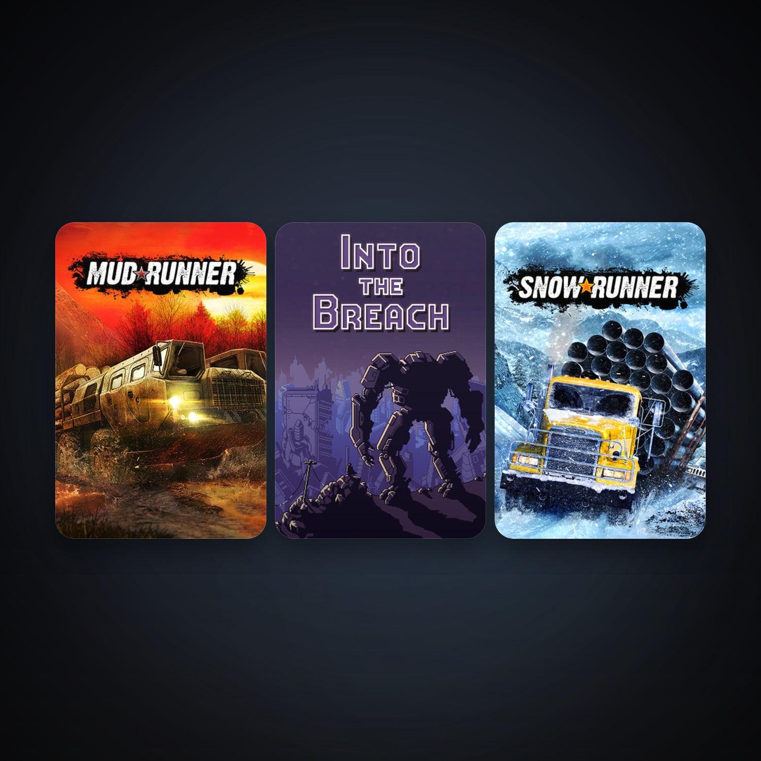 Into the Breach + Spintires: MudRunner, 4 games, clean — HabibiAccounts