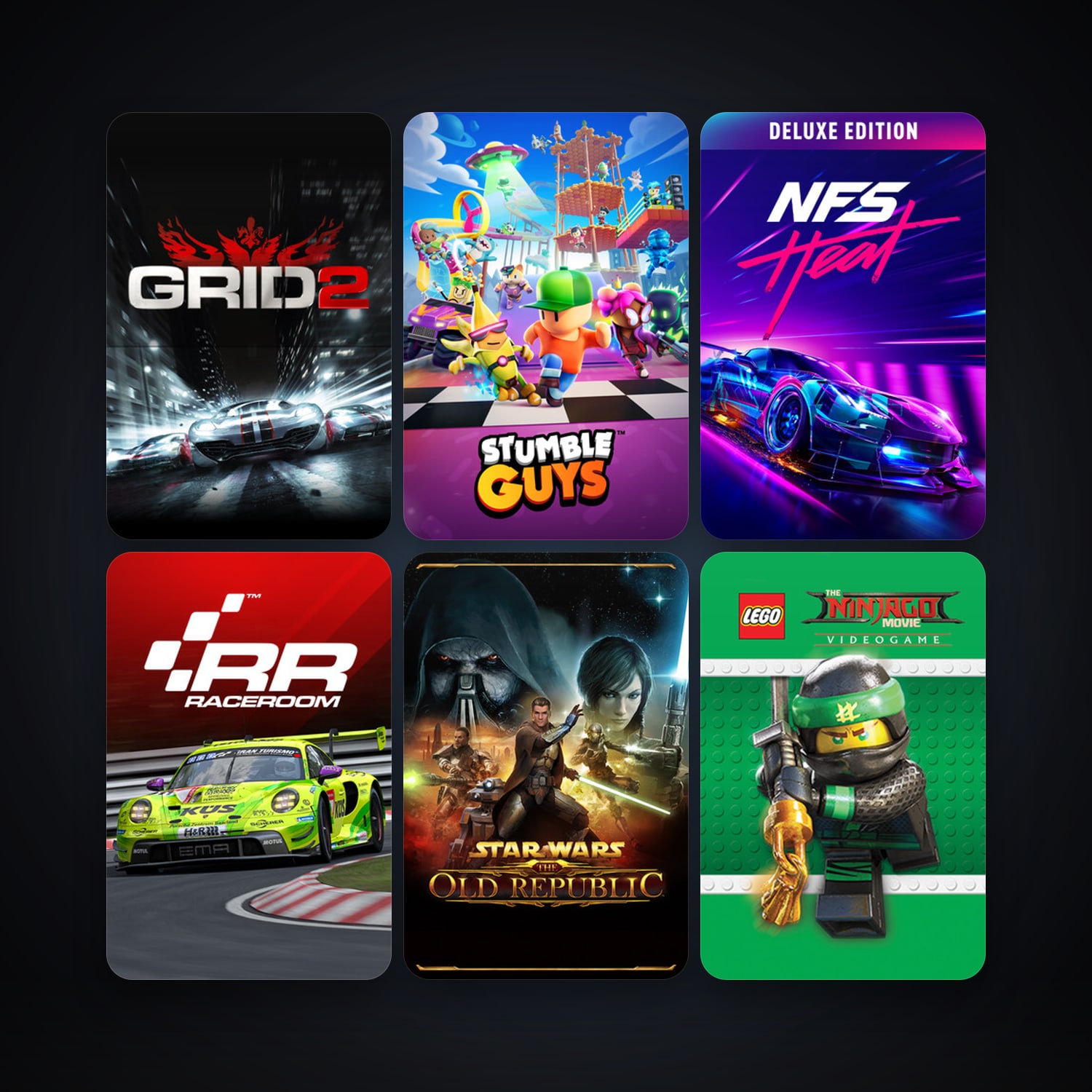 GRID 2 + RaceRoom Racing Experience, 20 games, clean — HabibiAccounts