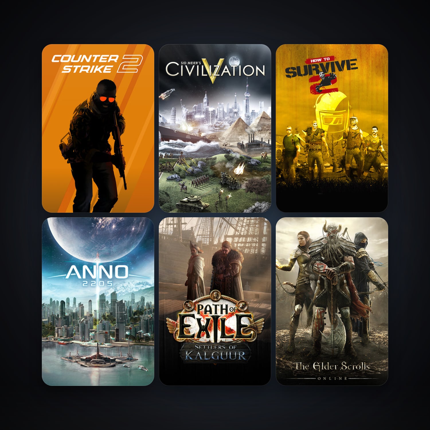 CS2 Prime + Sid Meier's Civilization V, 54 games, Steam 10, clean — HabibiAccounts