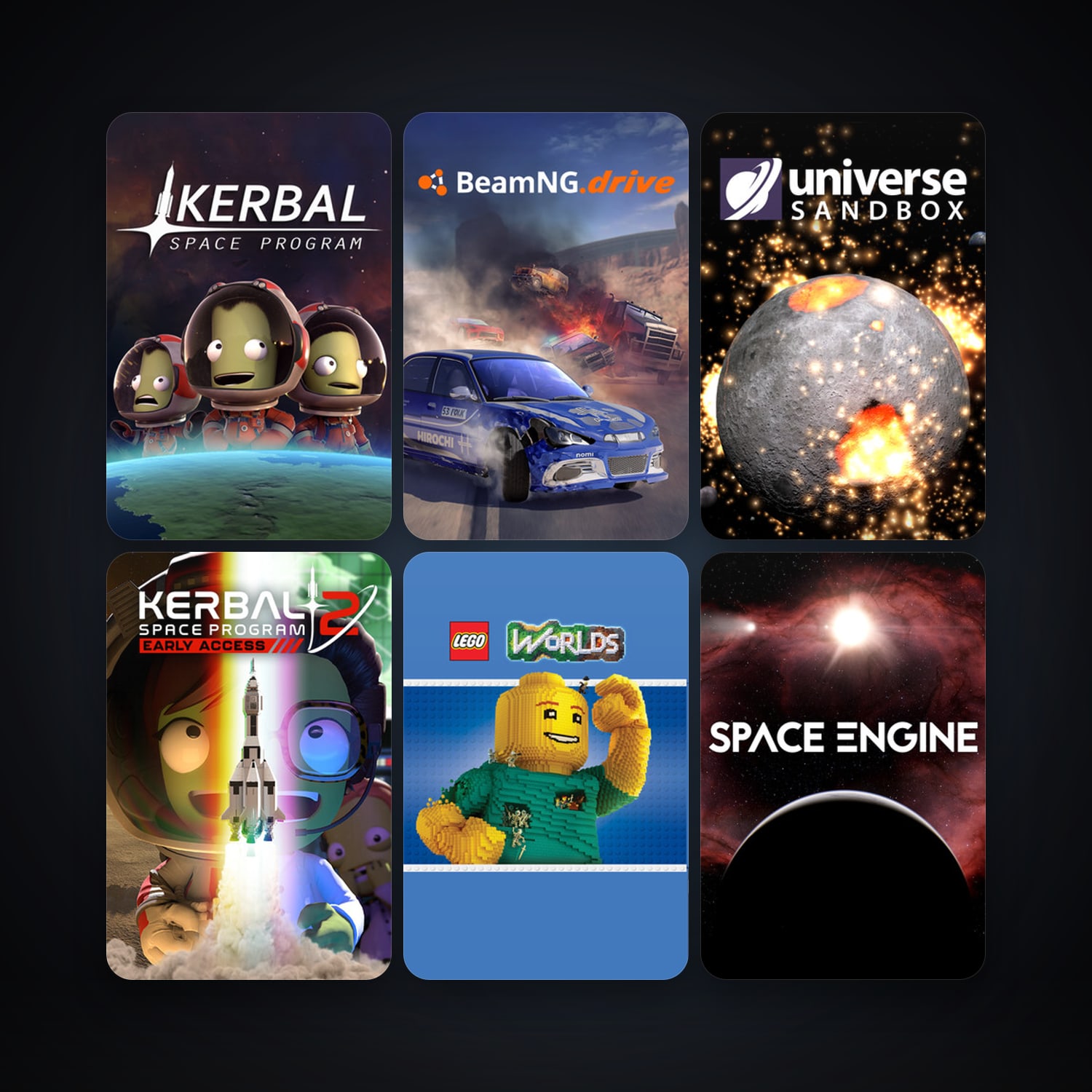 Kerbal Space Program + Universe Sandbox, 52 games, clean — HabibiAccounts