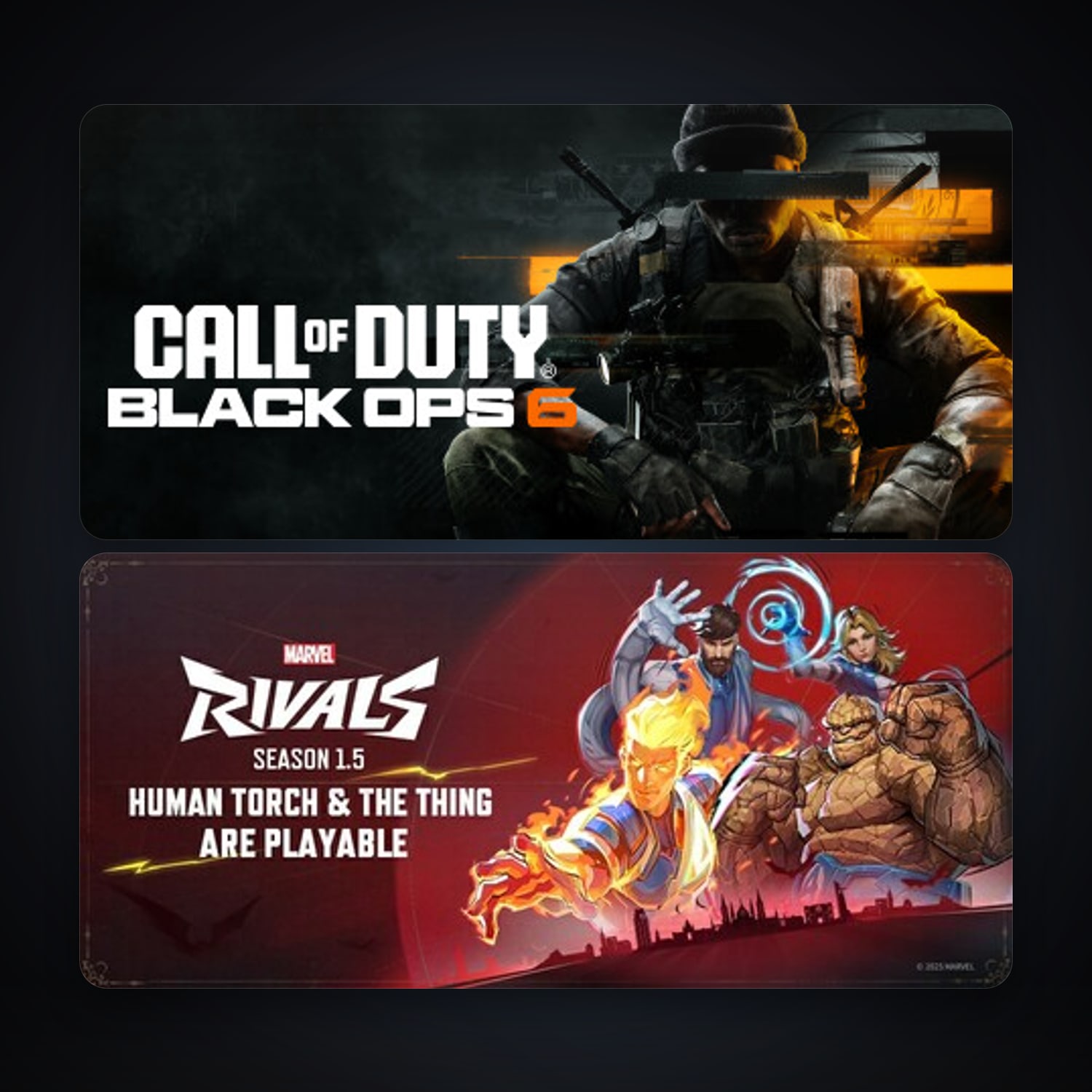 Marvel Rivals + Call of Duty: Black Ops 6, 5 games, clean — HabibiAccounts