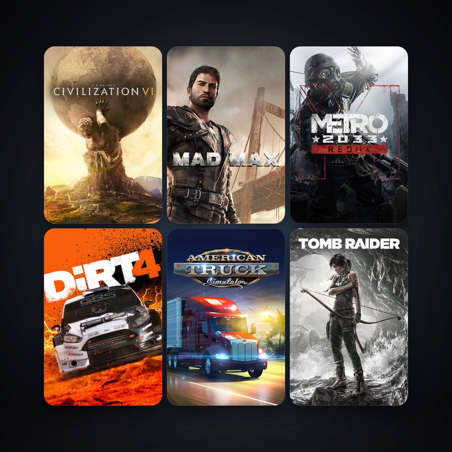 Tomb Raider + Mad Max, 9 games, Steam 10, clean — HabibiAccounts