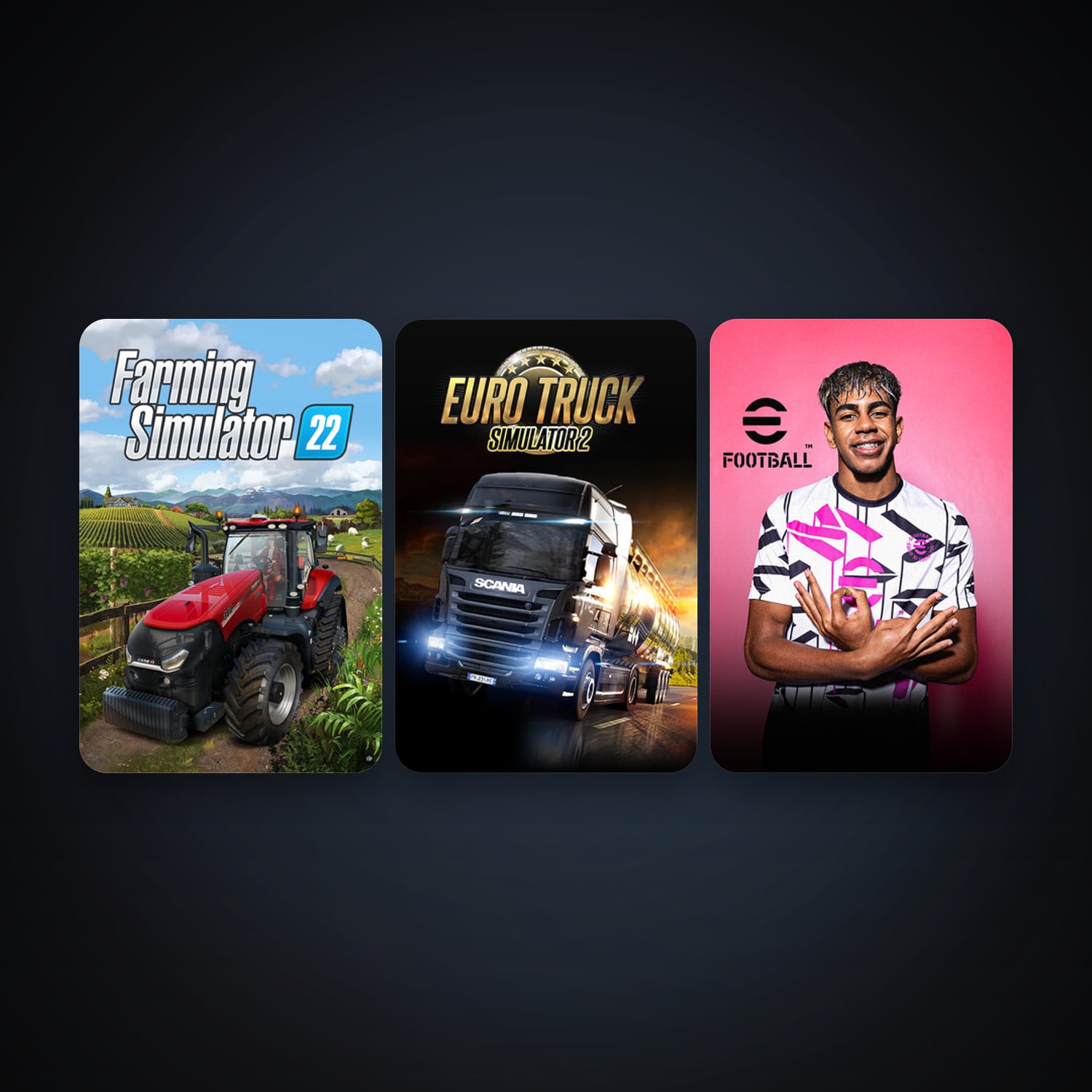 Euro Truck Simulator 2 + Farming Simulator 22, 5 games, clean — HabibiAccounts
