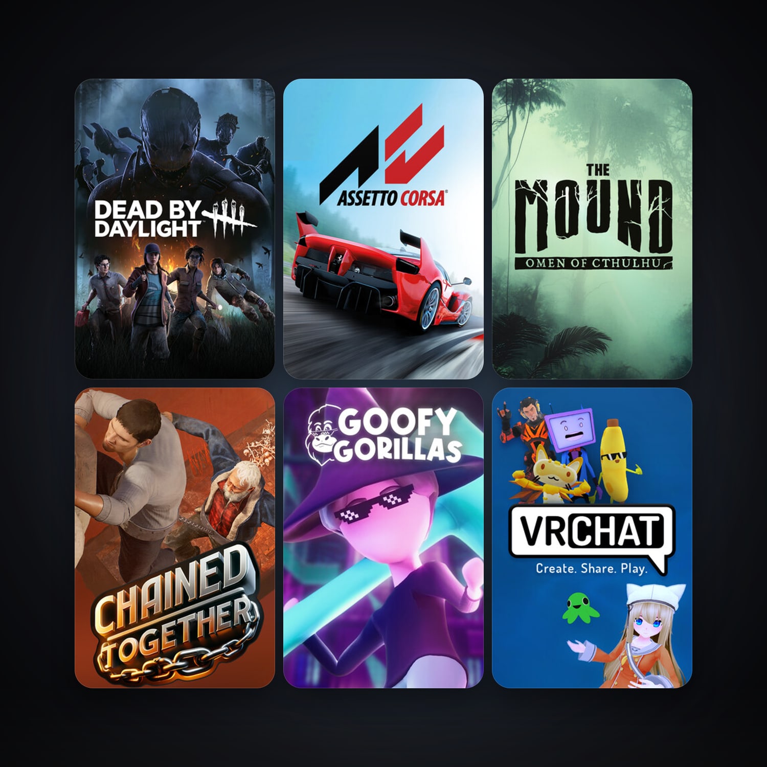 Assetto Corsa + Dead by Daylight, 8 games, clean — HabibiAccounts
