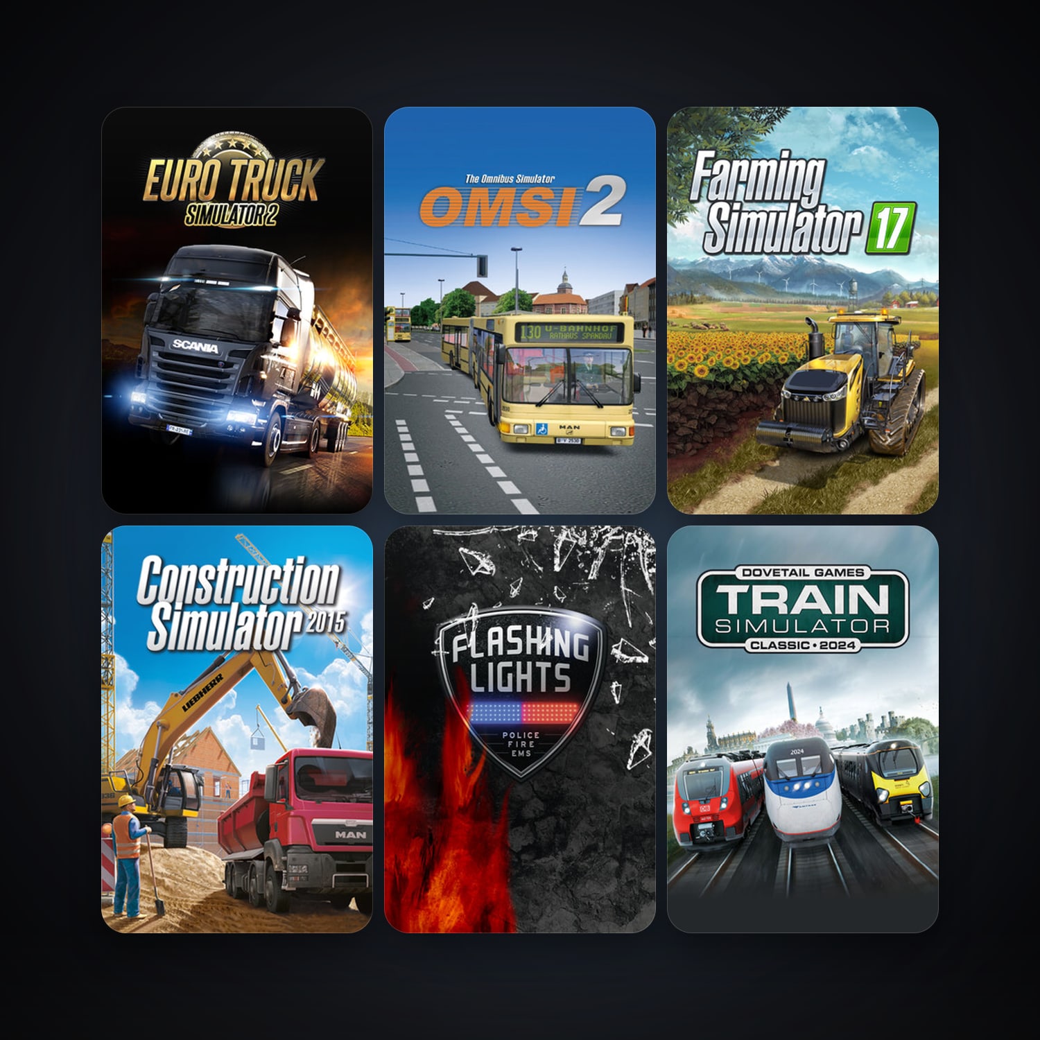 Train Simulator Classic + Euro Truck Simulator 2, 16 games, clean — HabibiAccounts