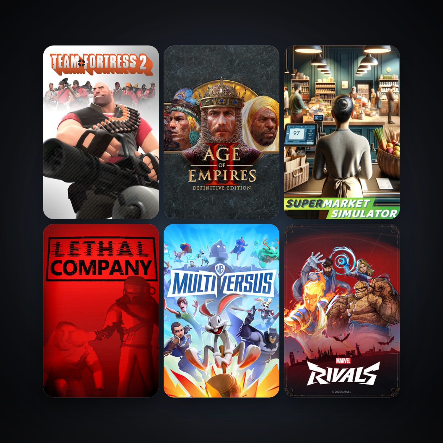 Team Fortress 2 + Age of Empires II: Definitive Edition, 8 games, clean — HabibiAccounts