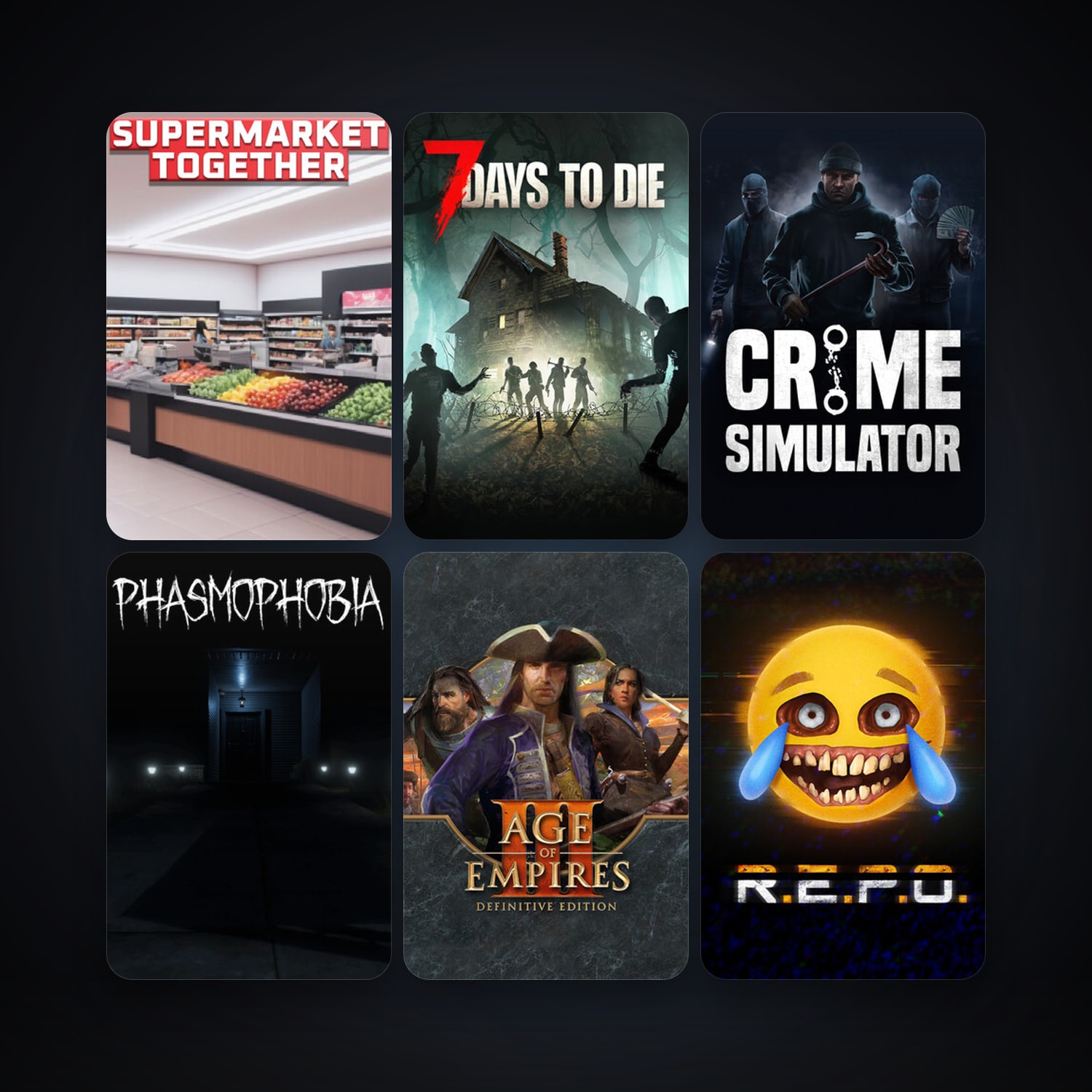 7 Days to Die + Phasmophobia, 25 games, clean — HabibiAccounts