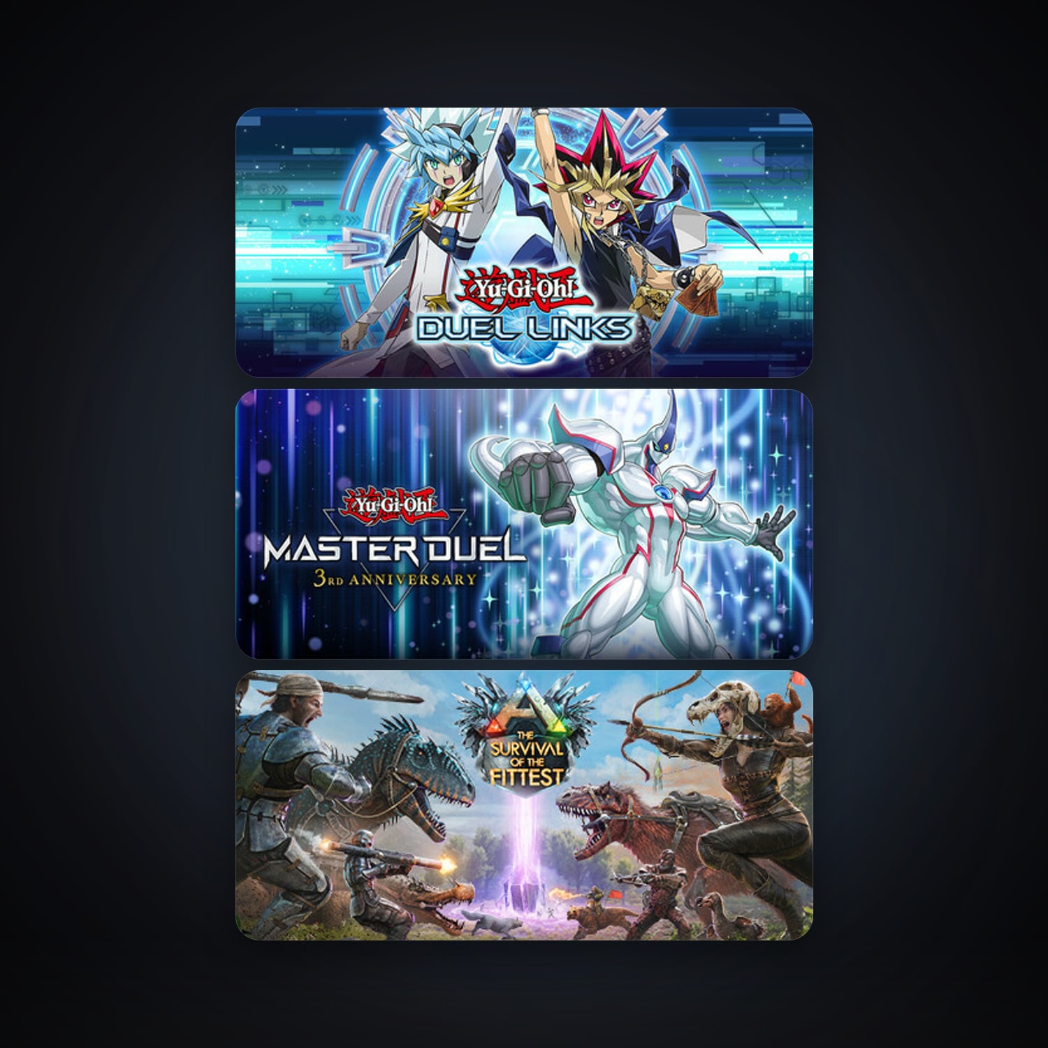 ARK: The Survival Of The Fittest + Yu-Gi-Oh! Duel Links, 4 games, clean — HabibiAccounts