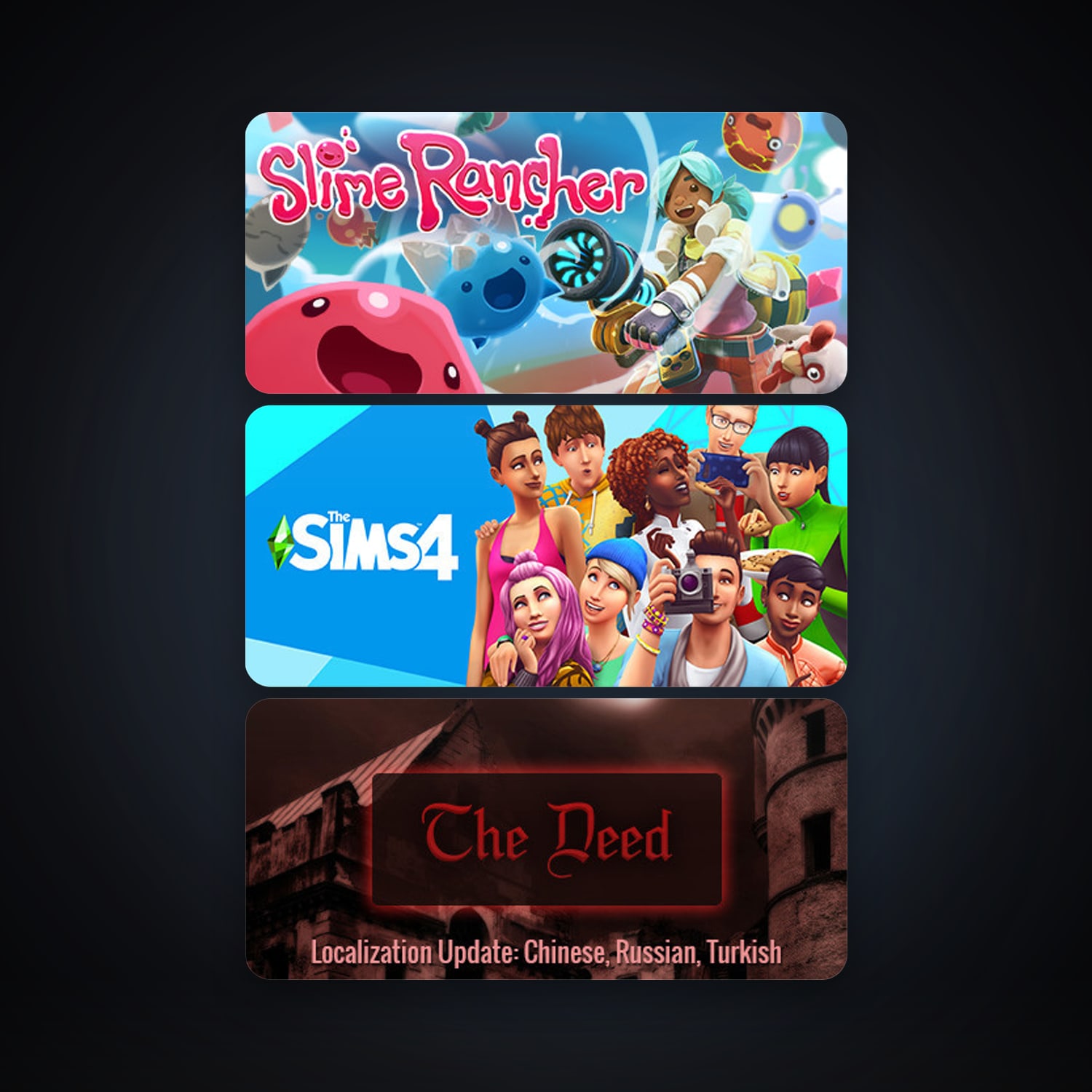 The Deed + Slime Rancher, 16 games, clean — HabibiAccounts