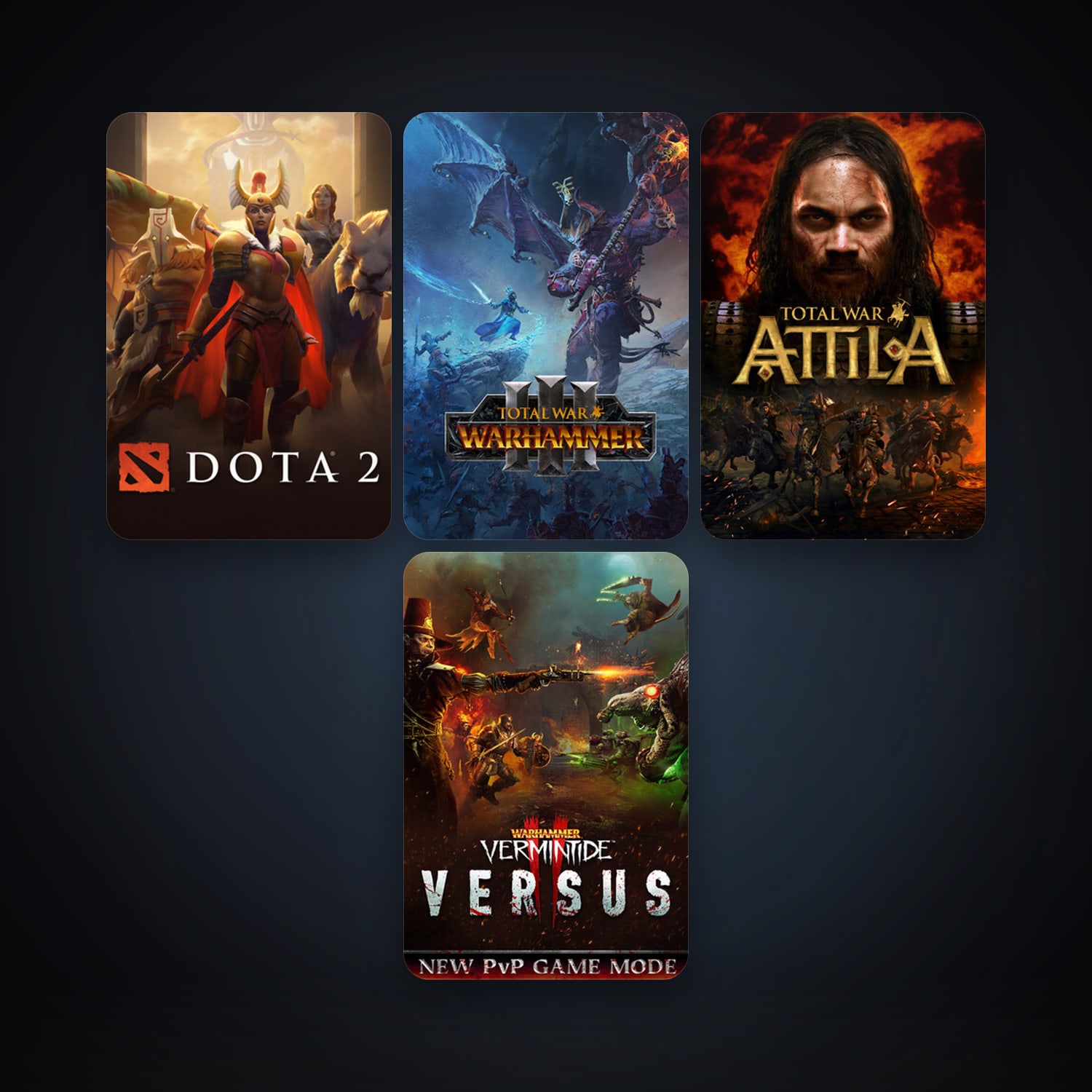 Dota 2 + Total War: ATTILA, 4 games, clean — HabibiAccounts