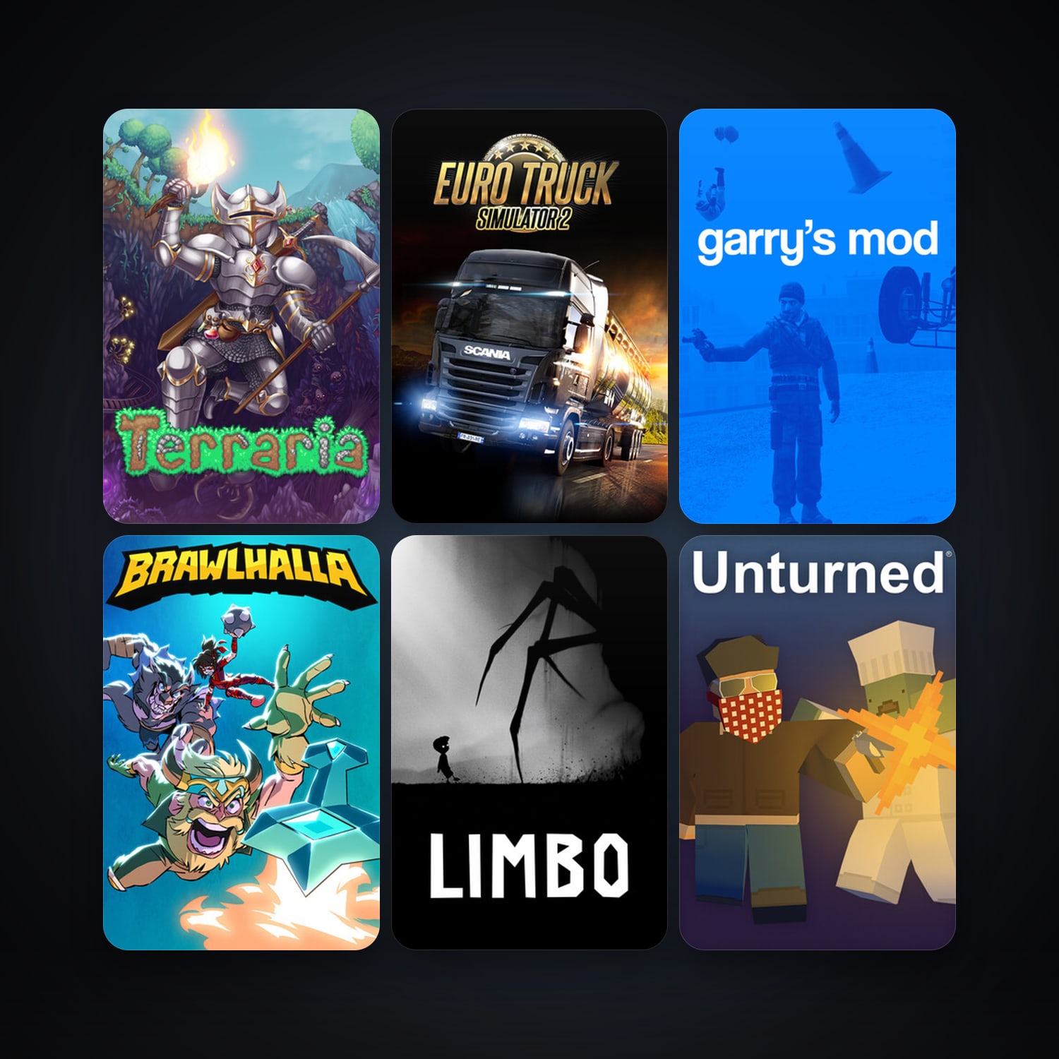 Garry's Mod + LIMBO, 16 games, clean — HabibiAccounts