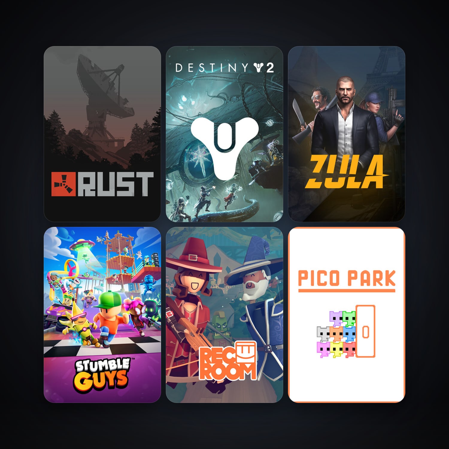 Rust + Rec Room, 24 games, clean — HabibiAccounts