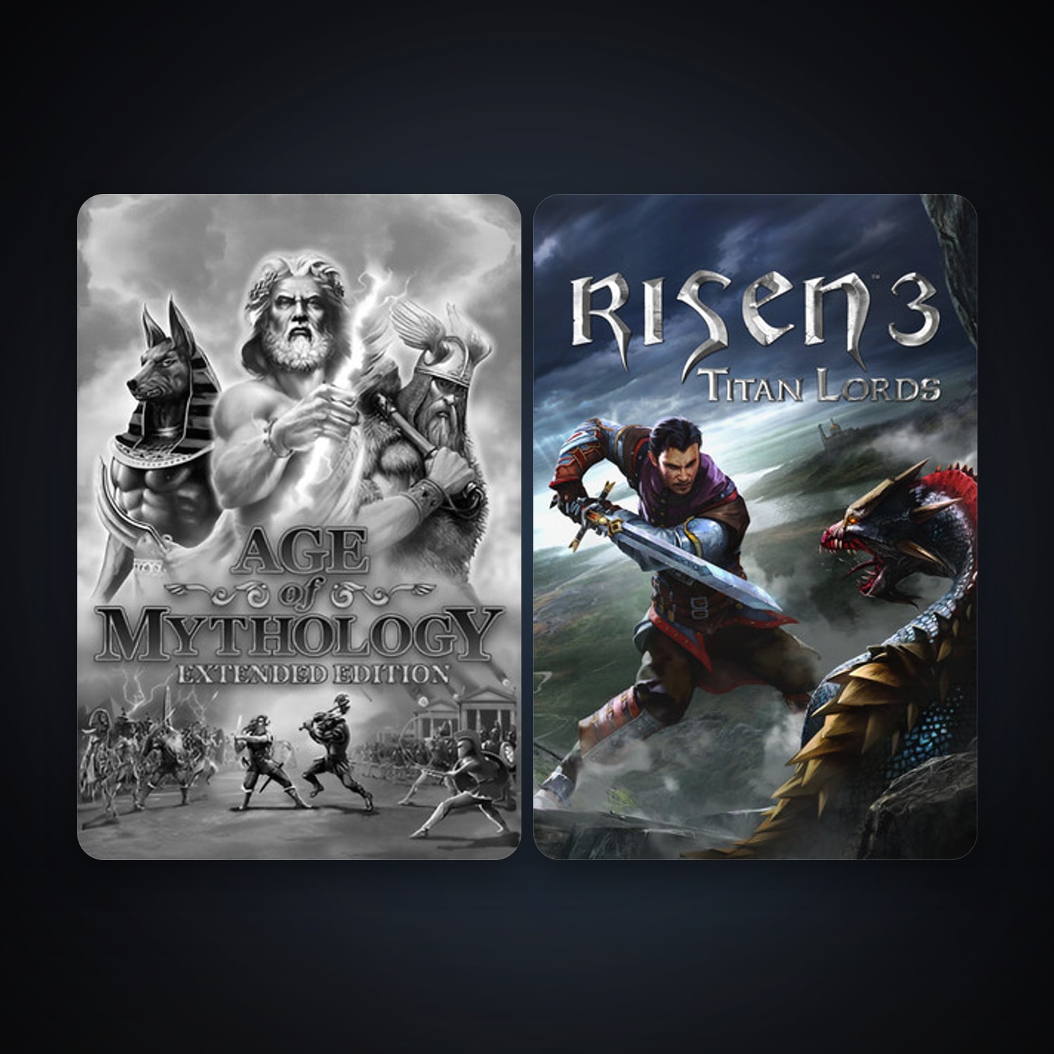 Risen 3 - Titan Lords + Age of Mythology: Extended Edition, 4 games, clean — HabibiAccounts