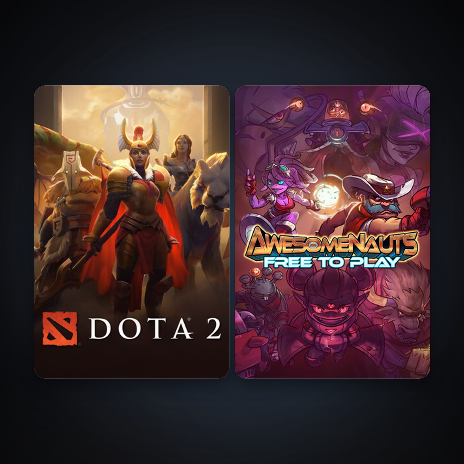 Dota 2 + Awesomenauts, 2 games, clean — HabibiAccounts