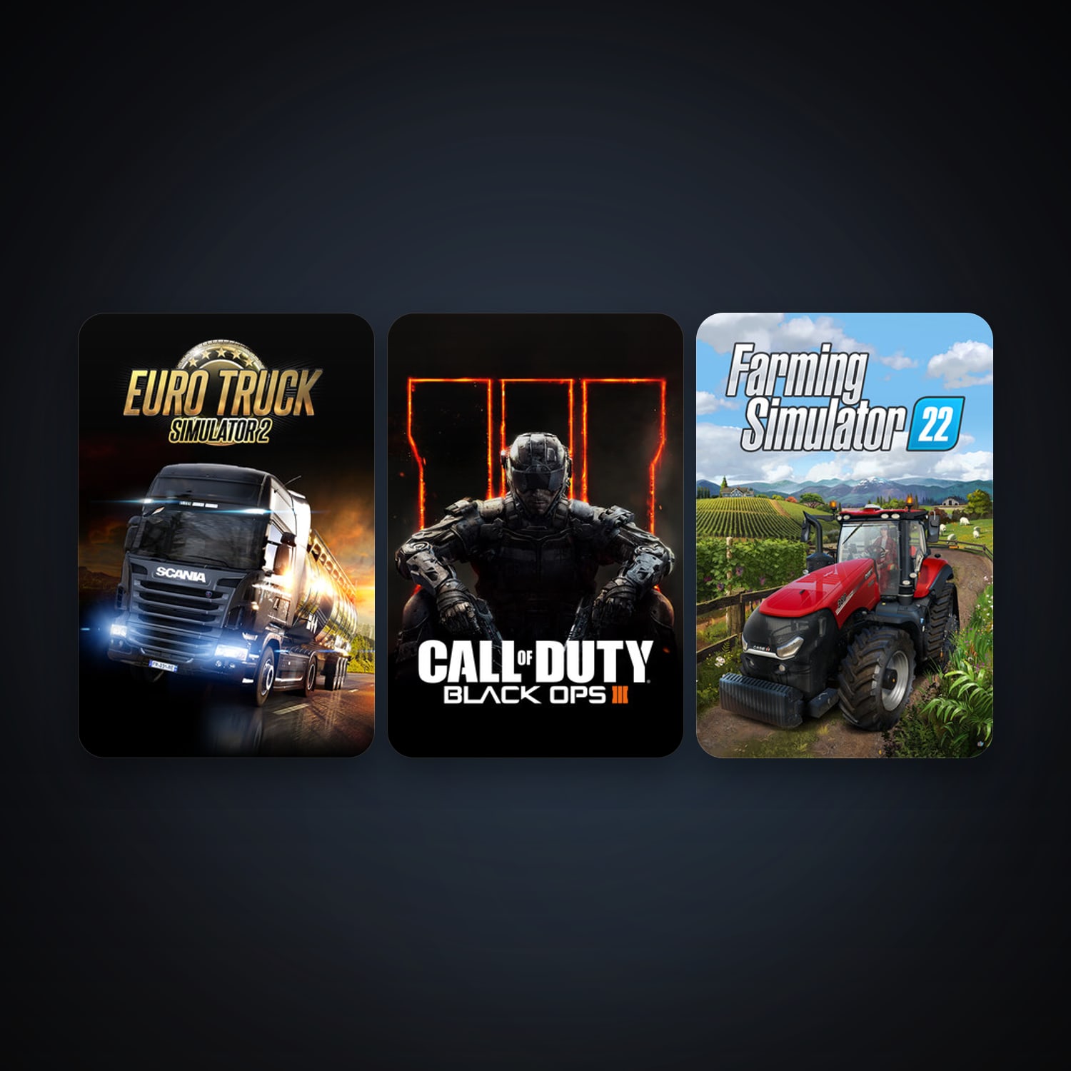 Euro Truck Simulator 2 + Call of Duty: Black Ops III, 5 games, clean — HabibiAccounts
