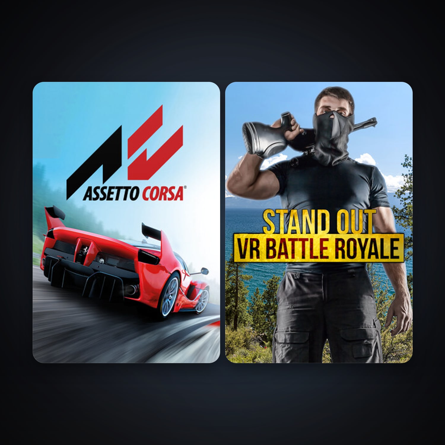 Assetto Corsa + STAND OUT : VR Battle Royale, 9 games, clean — HabibiAccounts