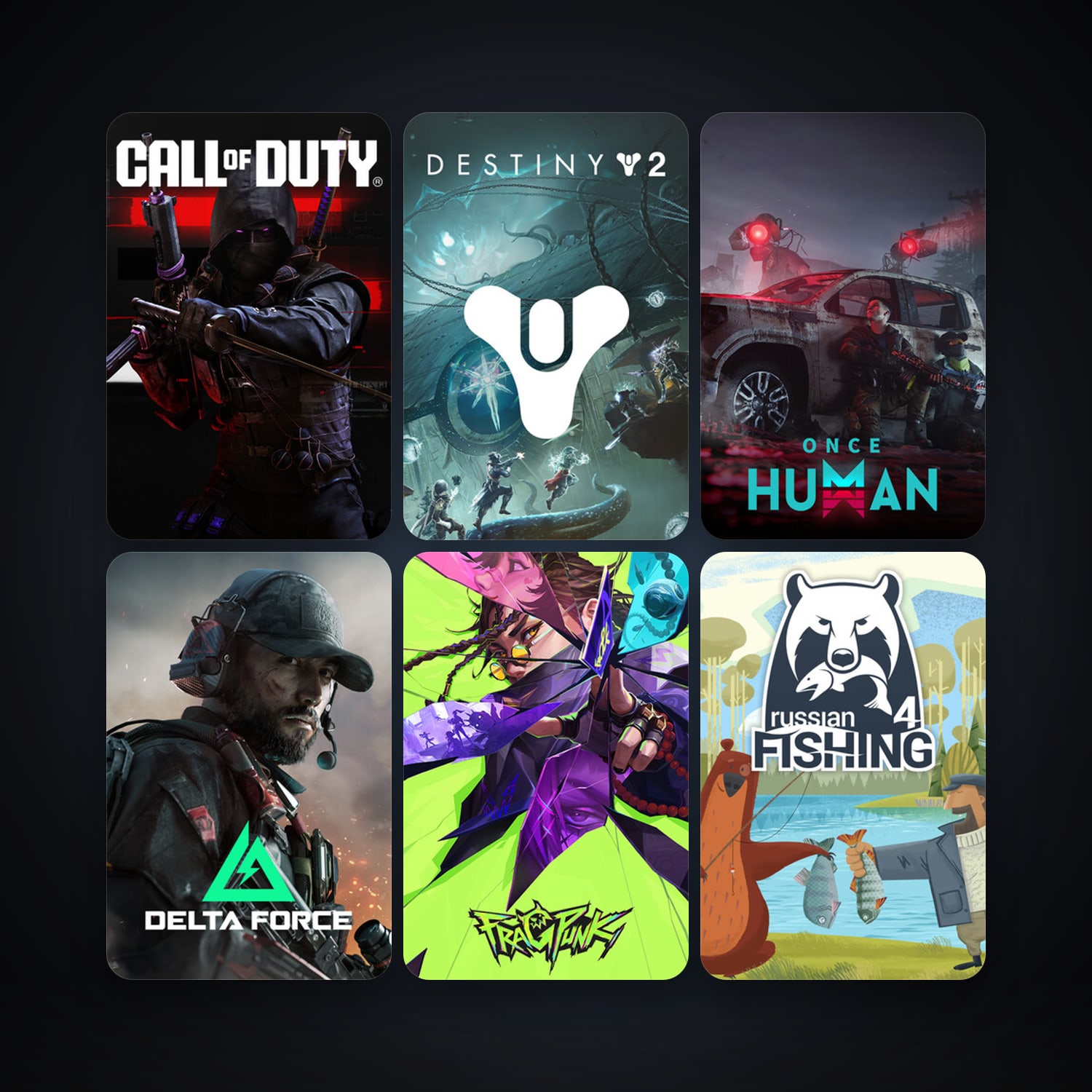 Russian Fishing 4 + Destiny 2, 22 games, clean — HabibiAccounts