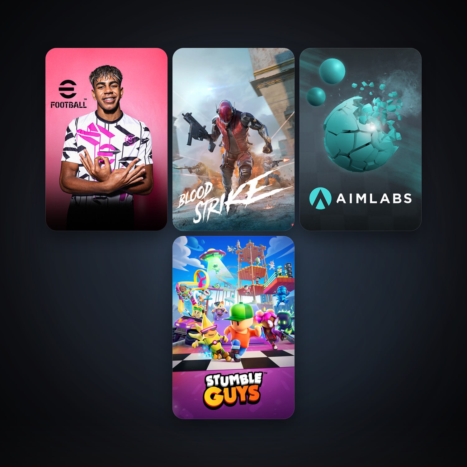 Aimlabs + eFootball 2024, 9 games, clean — HabibiAccounts