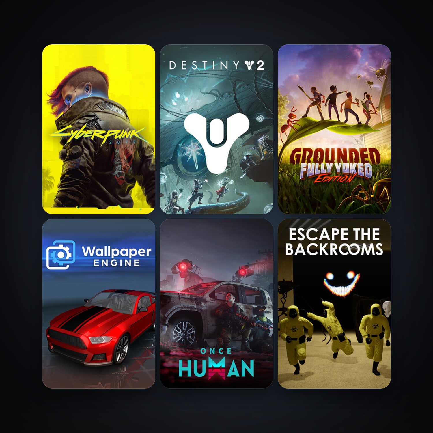 Wallpaper Engine + Grounded, 56 games, clean — HabibiAccounts
