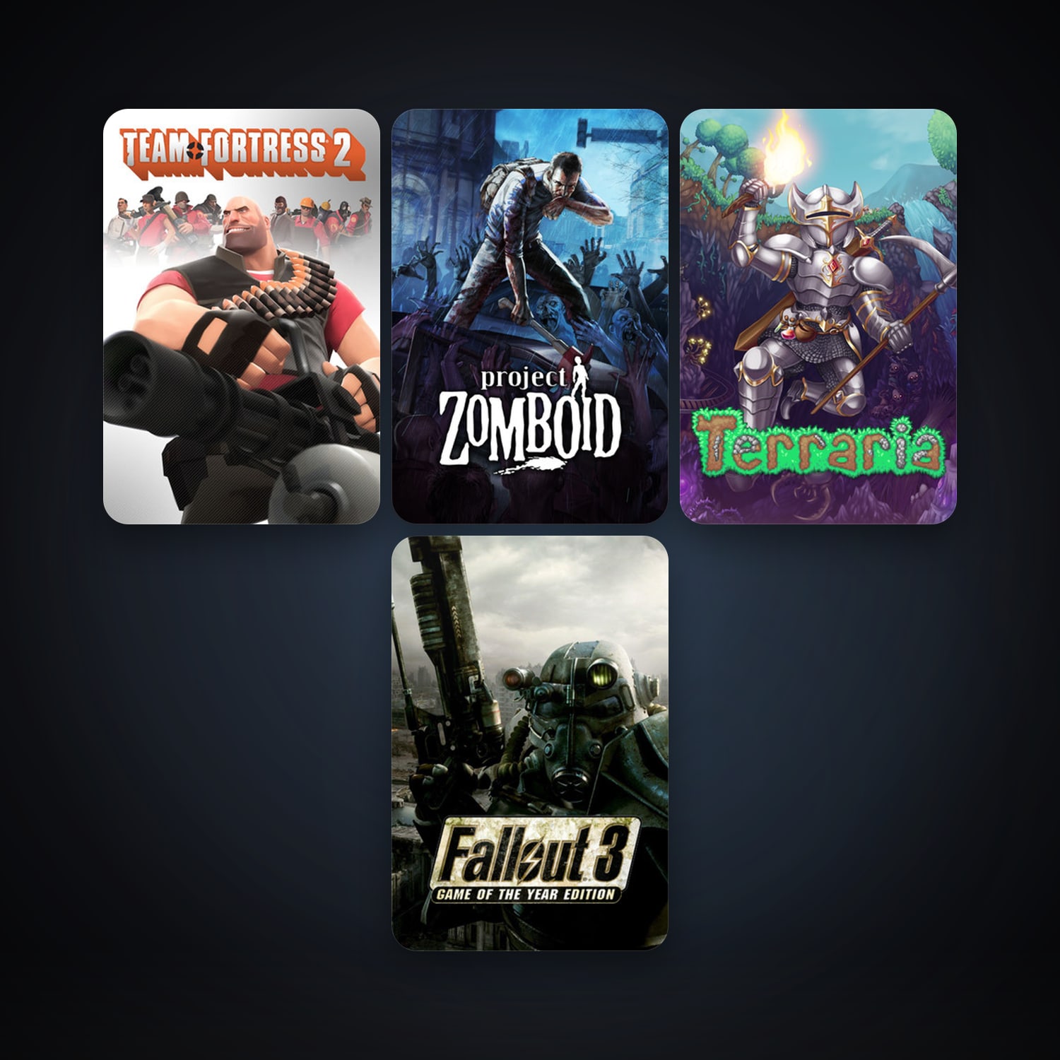 Team Fortress 2 + Fallout 3: Game of the Year Edition, 4 games, clean — HabibiAccounts