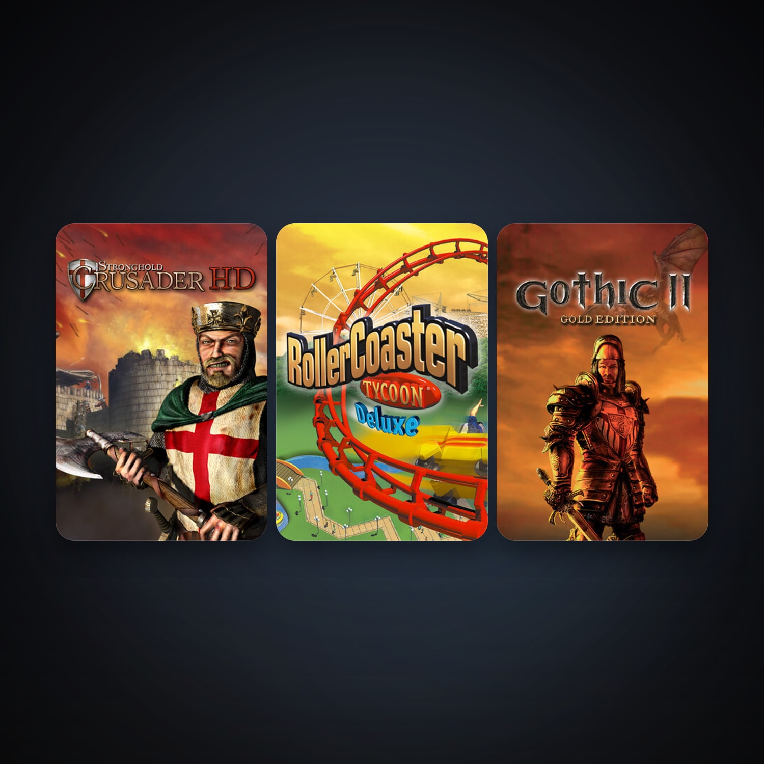 Gothic II: Gold Edition + Stronghold Crusader HD, 4 games, clean — HabibiAccounts