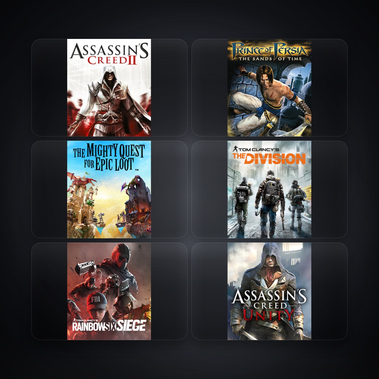 حساب يوبيسوفت فيه Assassin's Creed II وPrince of Persia: The Sands of Time، VE، 10 ألعاب — HabibiAccounts