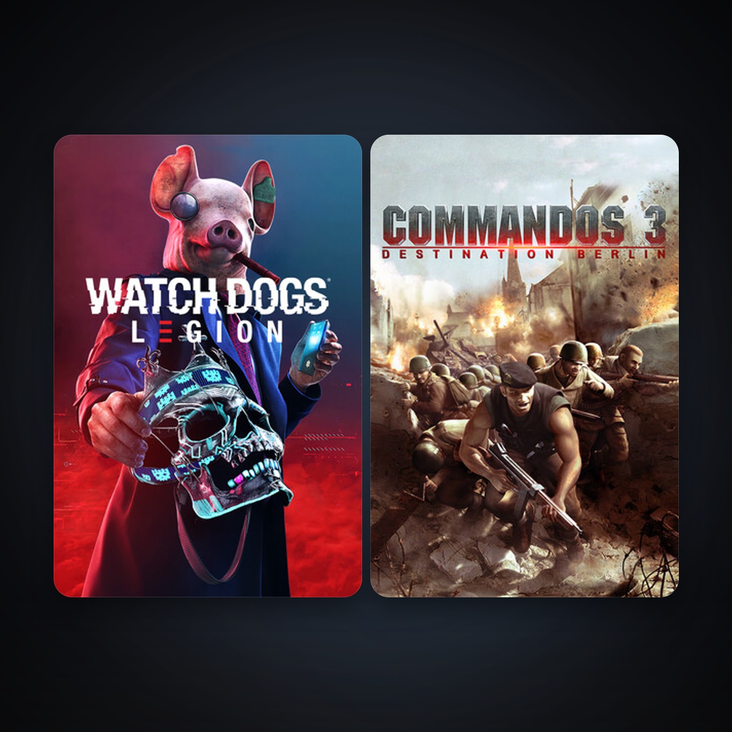 Commandos 3: Destination Berlin + Watch Dogs: Legion, 8 games, clean — HabibiAccounts