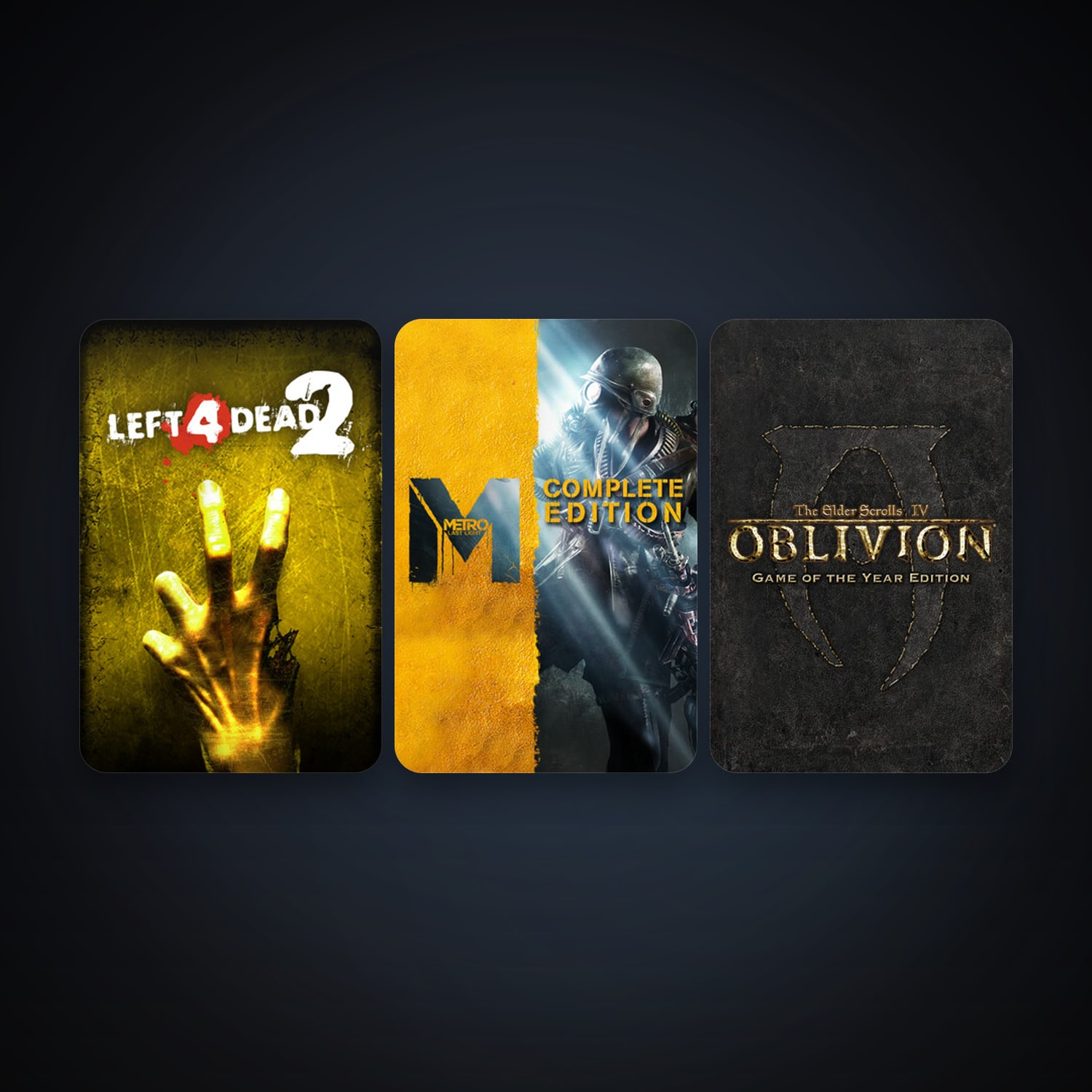 Left 4 Dead 2 + The Elder Scrolls IV: Oblivion Game of the Year Edition, 3 games, clean — HabibiAccounts