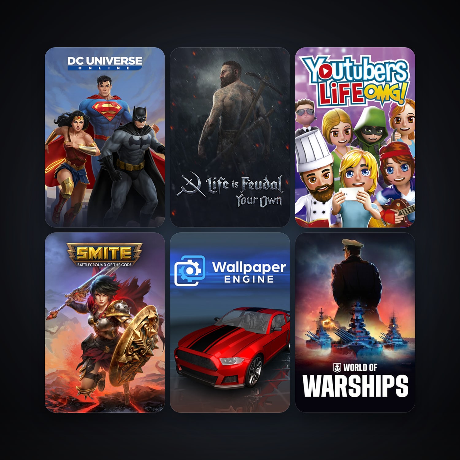 DC Universe Online + Life is Feudal: Your Own, 12 games, Steam 10, clean — HabibiAccounts