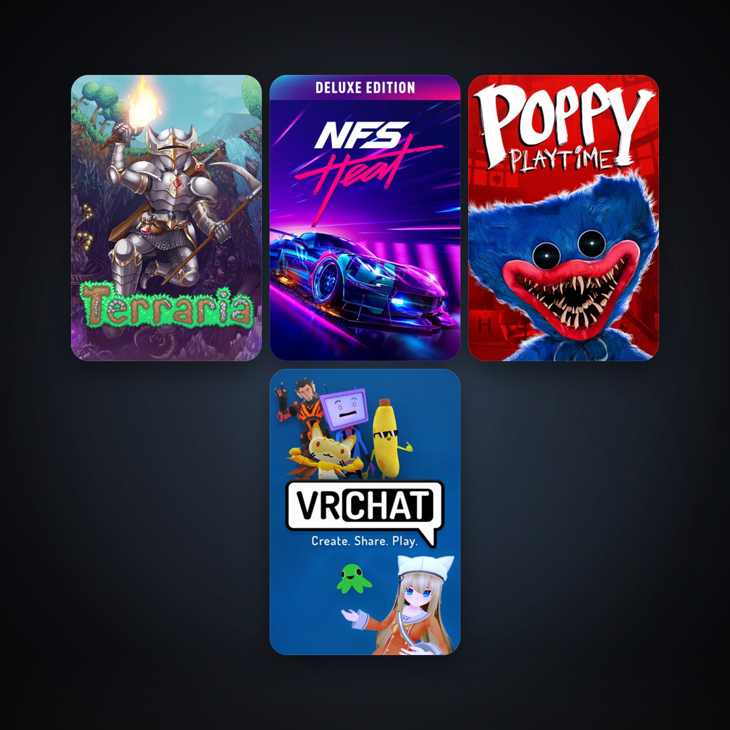 Terraria + VRChat, 9 games, clean — HabibiAccounts