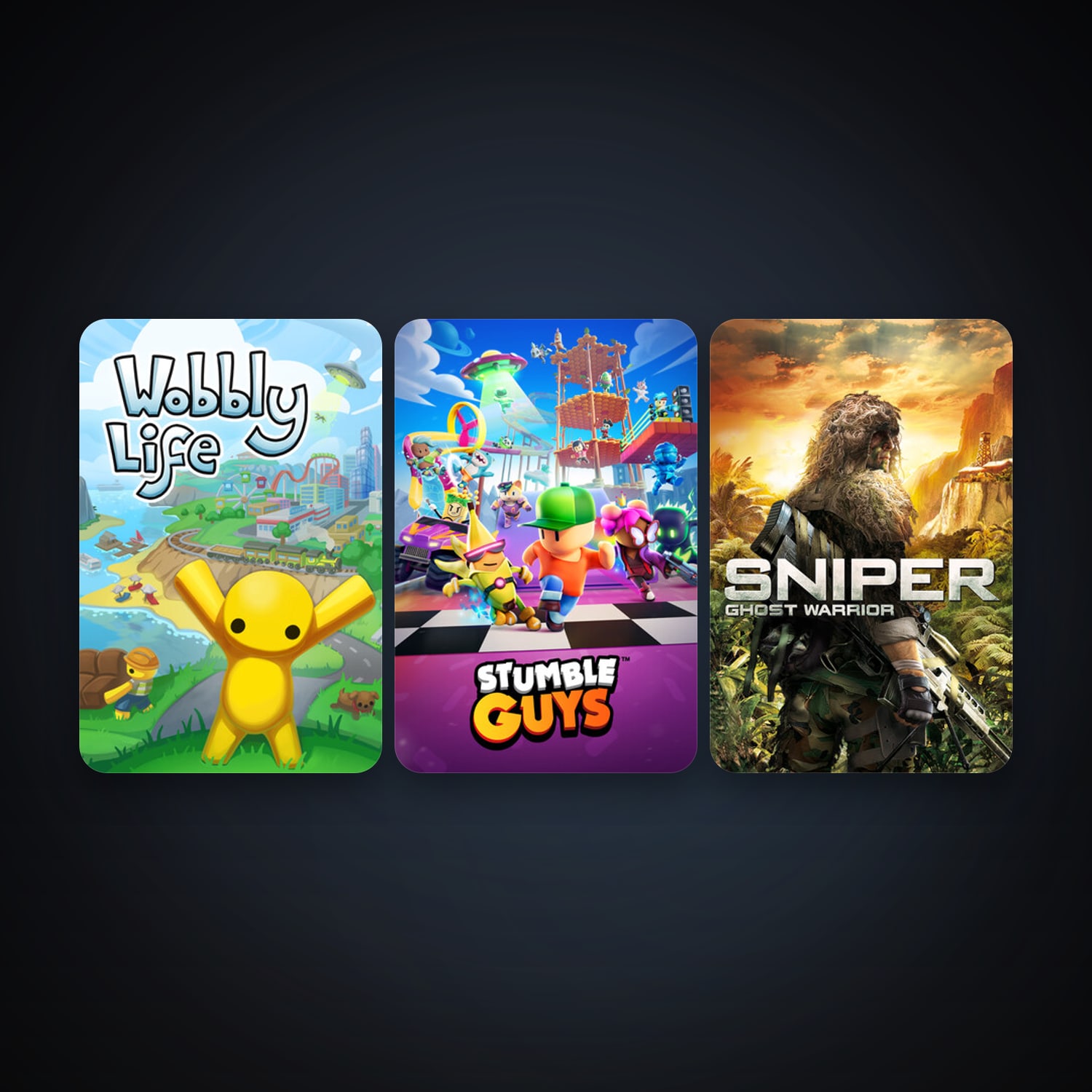 Sniper: Ghost Warrior + Wobbly Life, 4 games, clean — HabibiAccounts