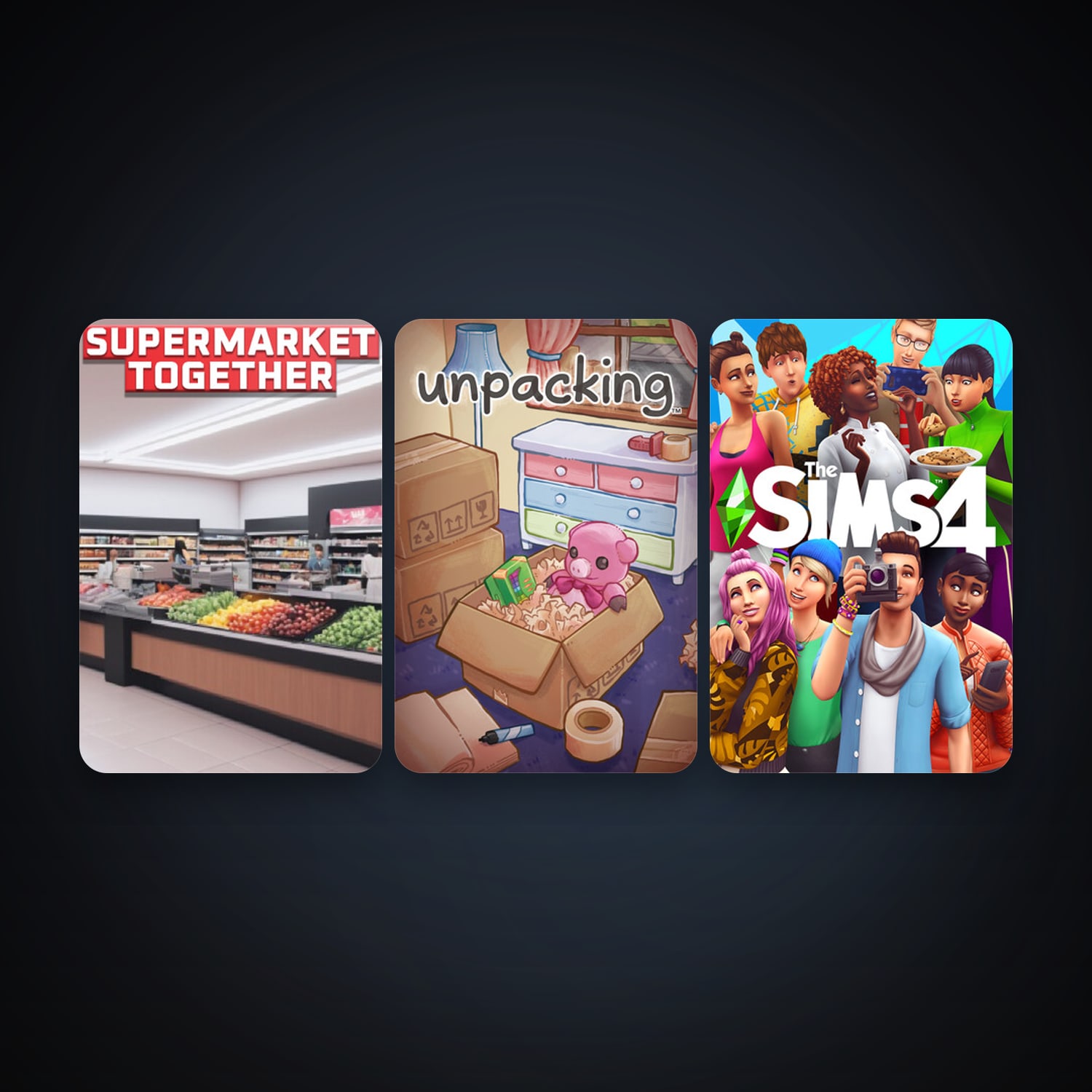 Unpacking + The Sims 4, 12 games, clean — HabibiAccounts