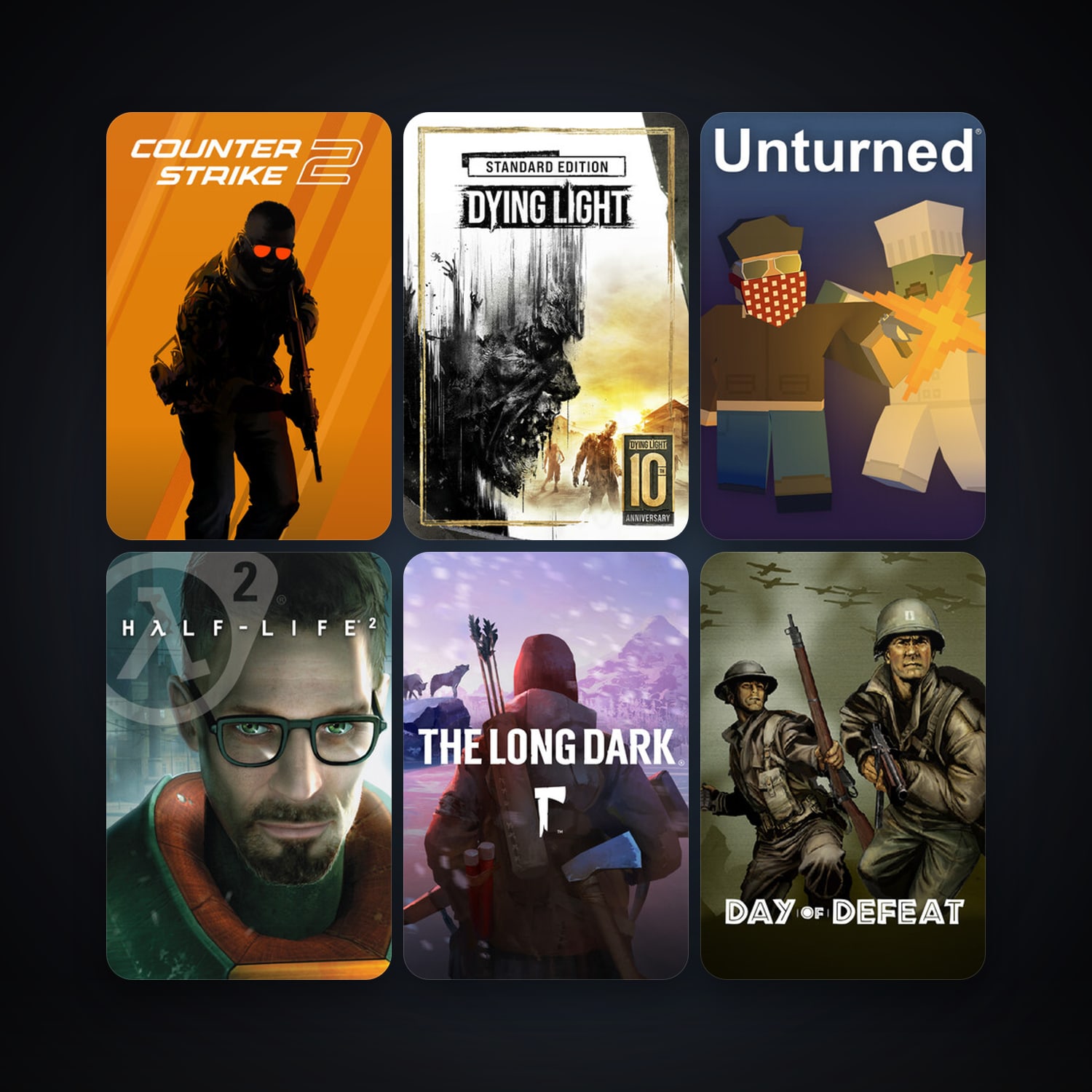 Day of Defeat + Half-Life 2, 188 games, Steam 13, clean — HabibiAccounts