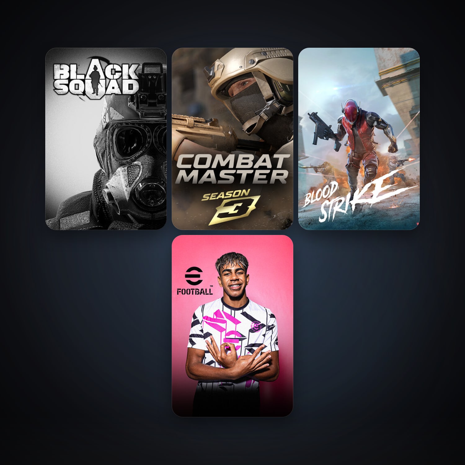 Black Squad + eFootball 2024, 11 games, clean — HabibiAccounts