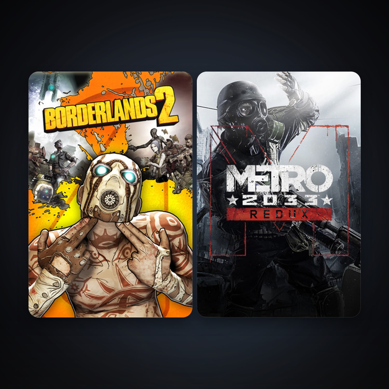 Borderlands 2 + Metro 2033 Redux, 3 games, Steam 14, clean — HabibiAccounts