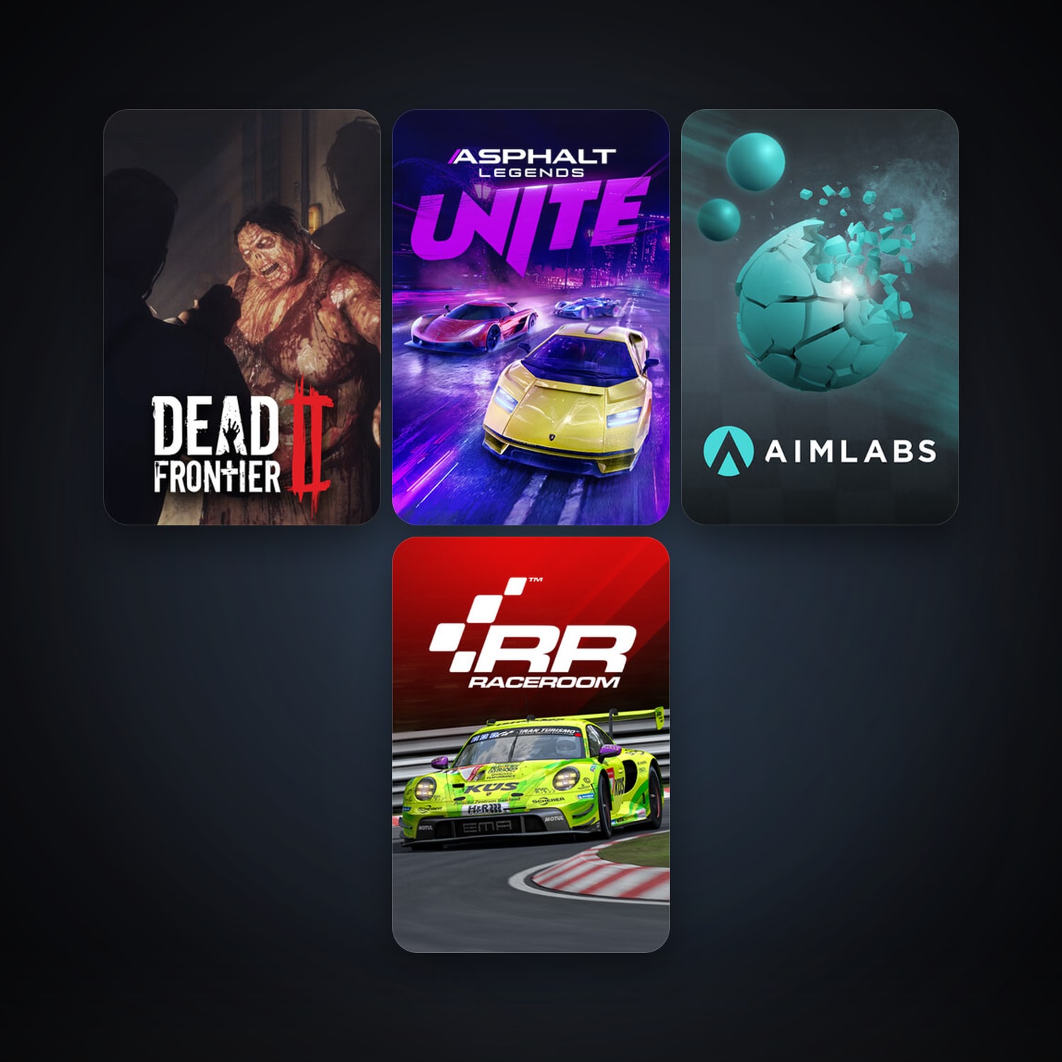 RaceRoom Racing Experience + Aimlabs, 5 games, clean — HabibiAccounts