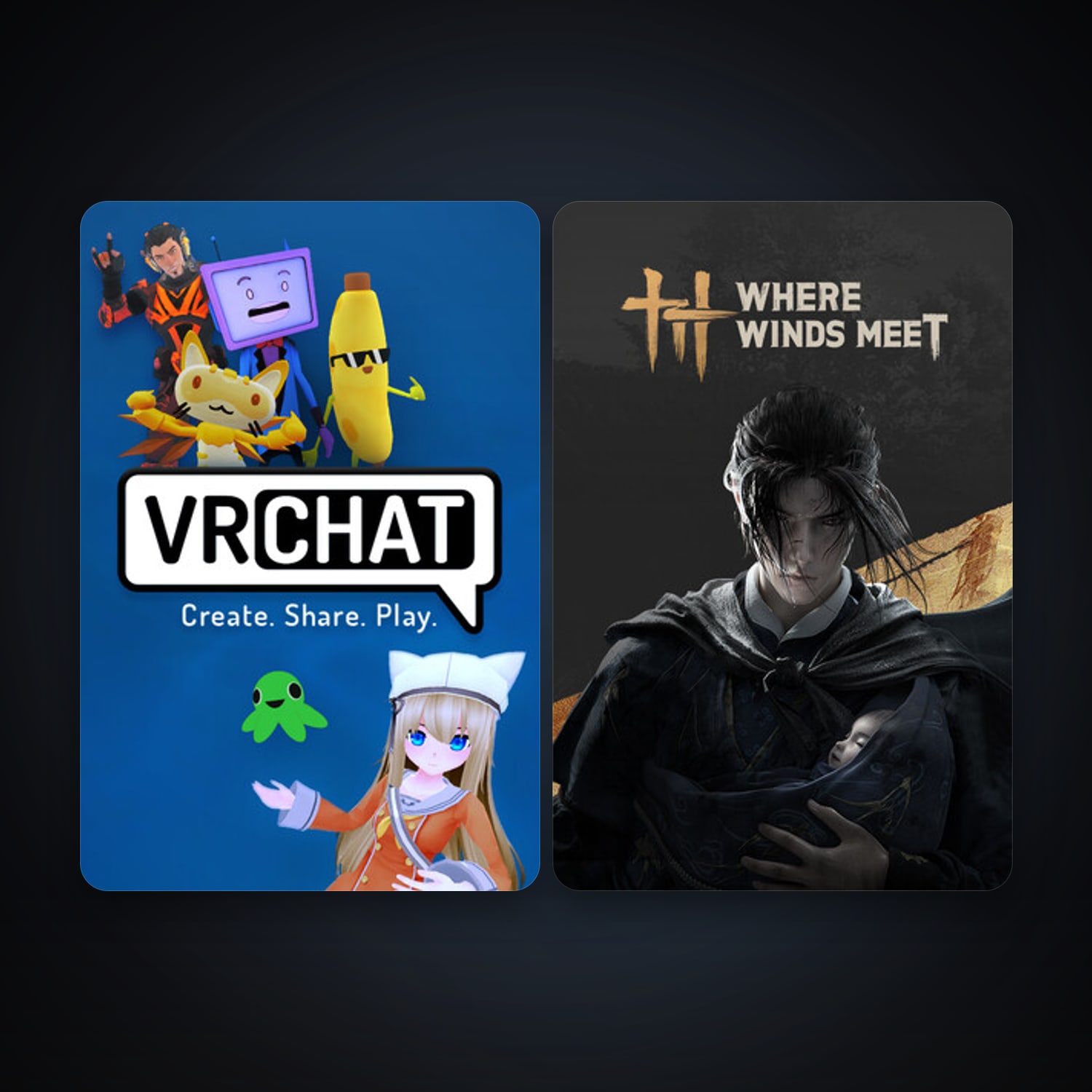 VRChat + Where Winds Meet, 5 games, clean — HabibiAccounts