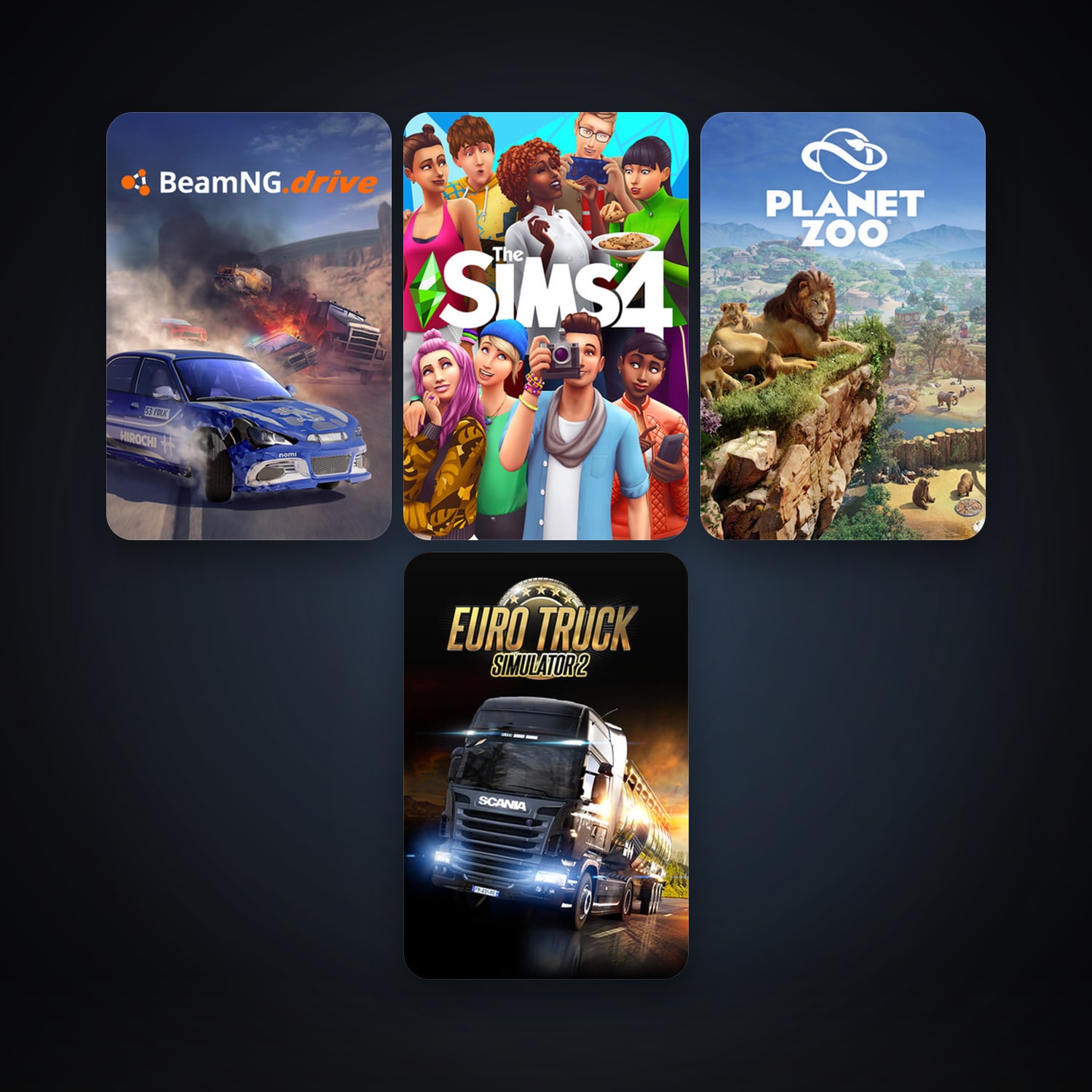Euro Truck Simulator 2 + BeamNG.drive, 7 games, clean — HabibiAccounts