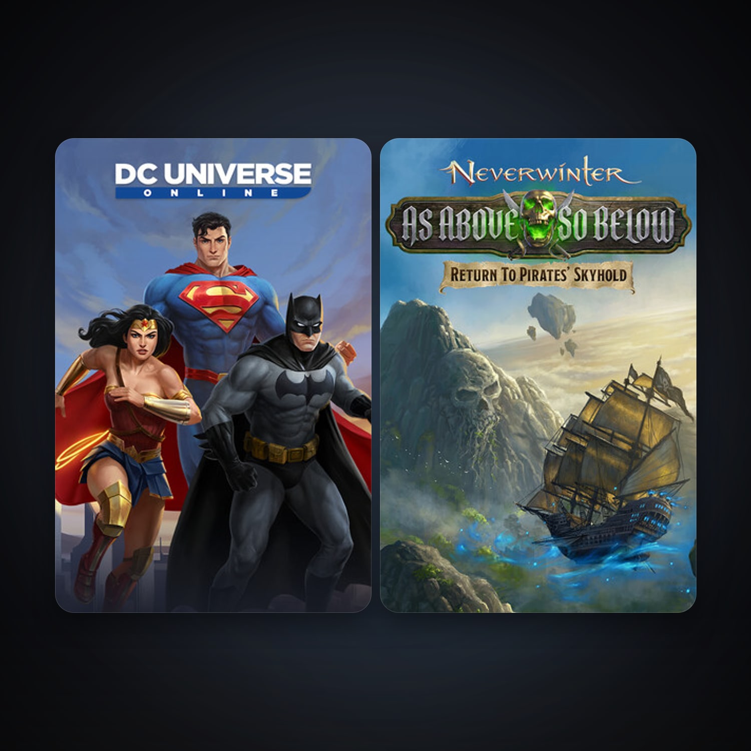 DC Universe Online + Neverwinter, 3 games, clean — HabibiAccounts