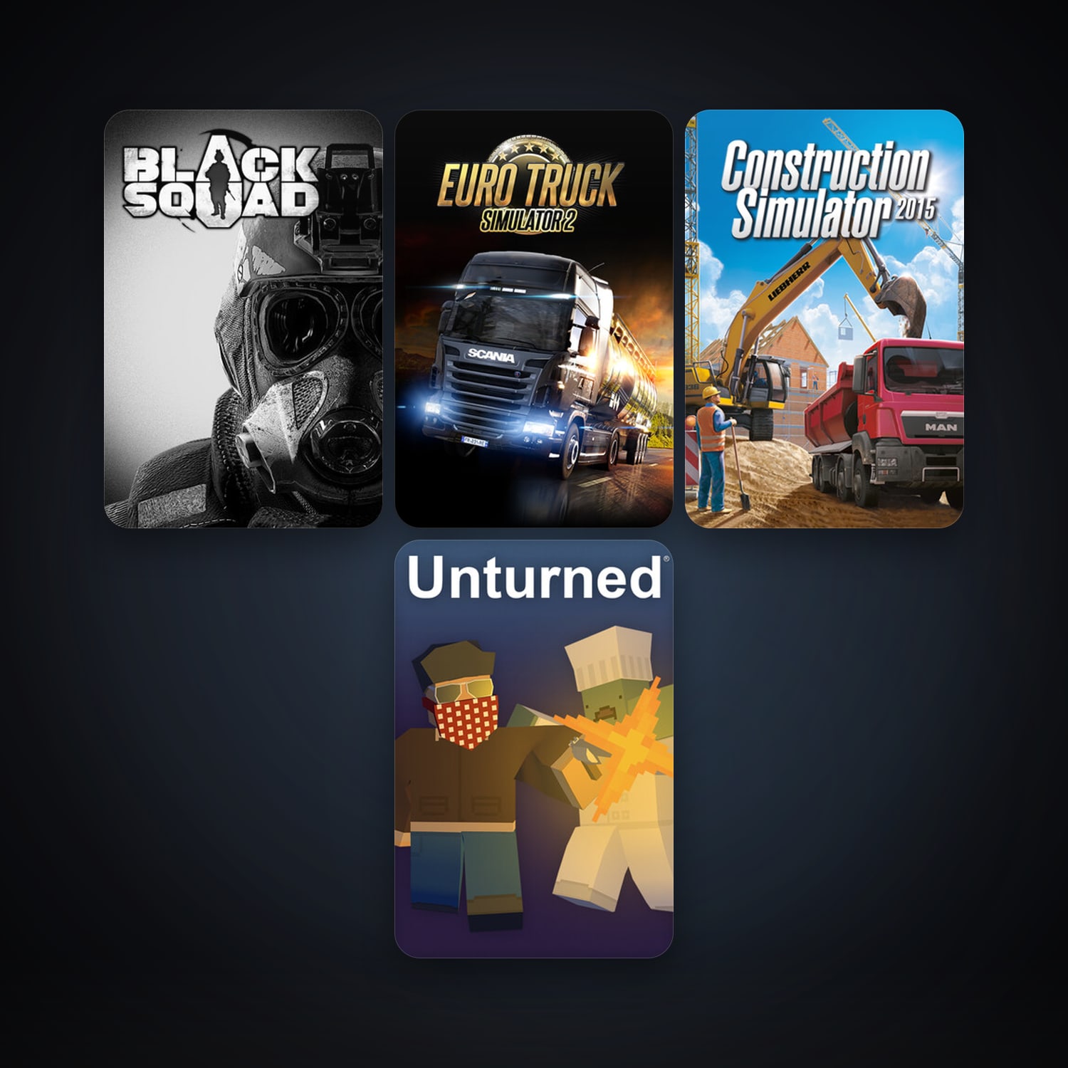 Euro Truck Simulator 2 + Construction Simulator 2015, 6 games, clean — HabibiAccounts