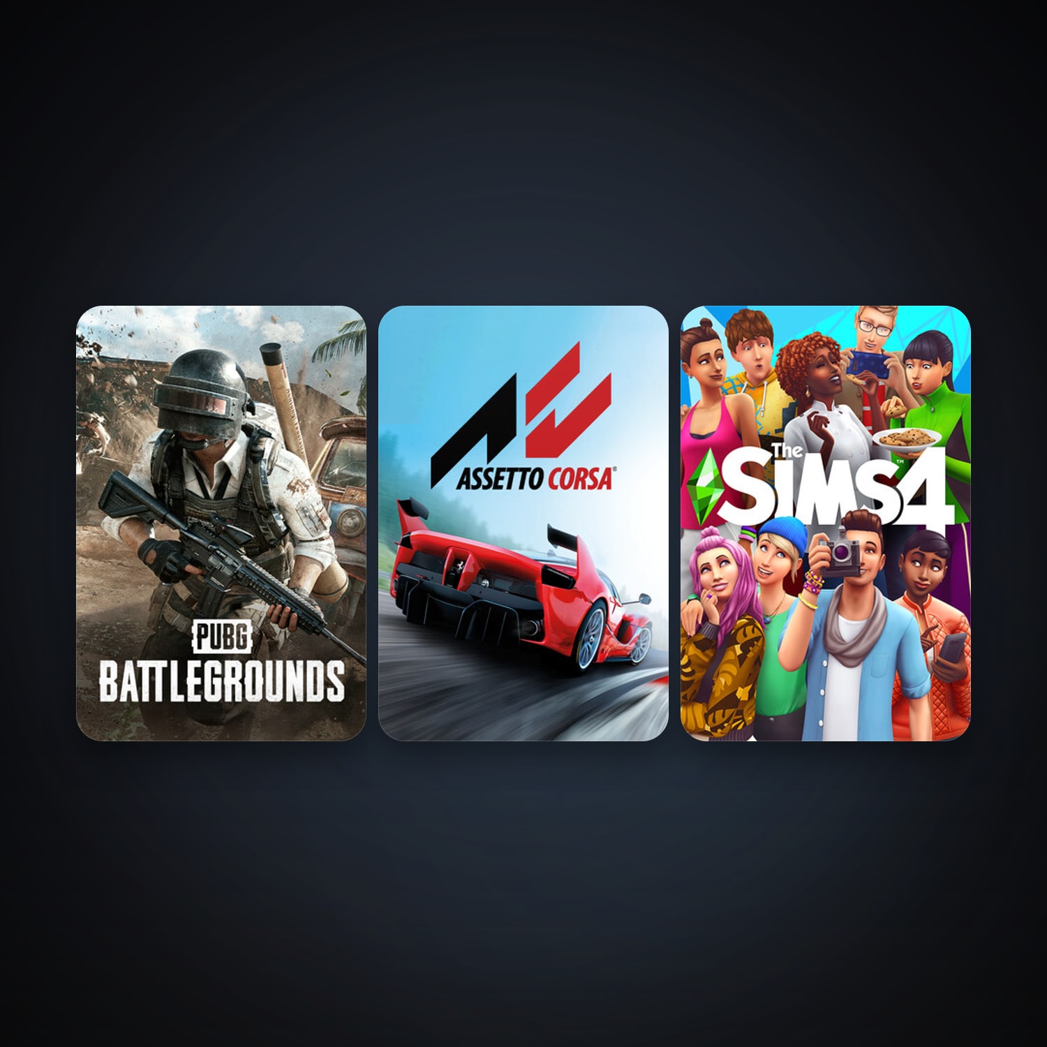 Assetto Corsa + PUBG: BATTLEGROUNDS, 7 games, clean — HabibiAccounts