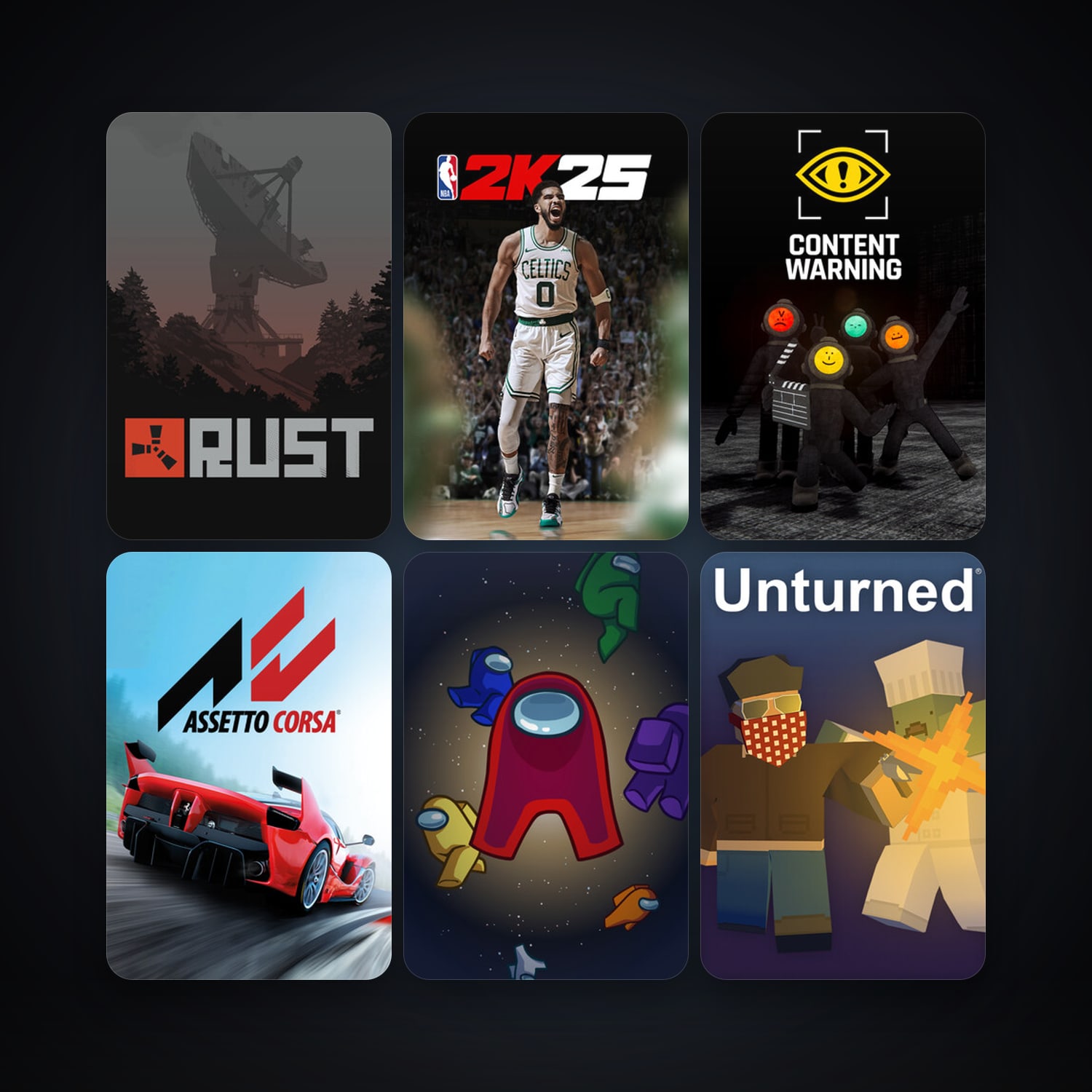 Assetto Corsa + Rust, 12 games, clean — HabibiAccounts