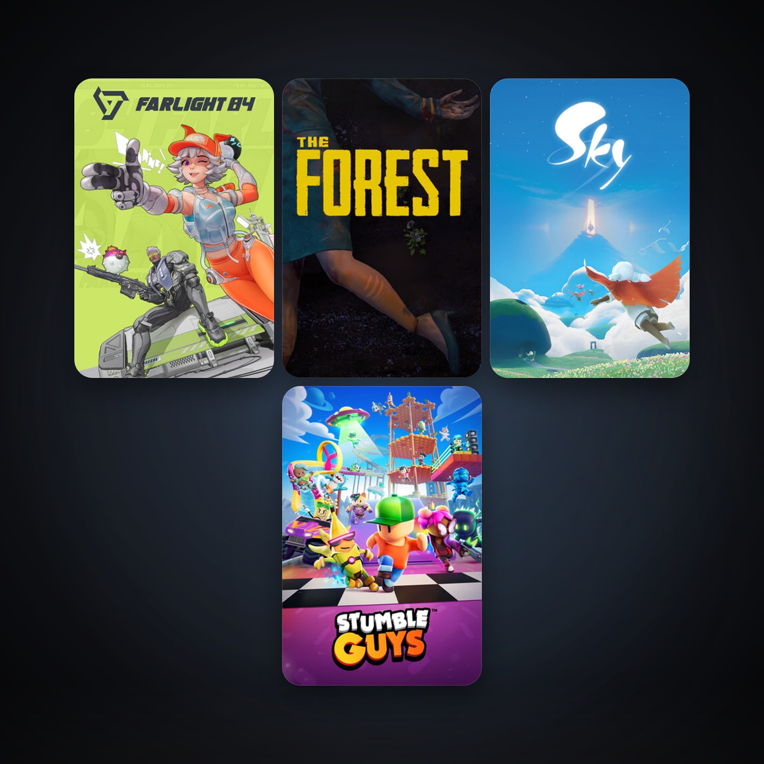 The Forest + Stumble Guys, 6 games, clean — HabibiAccounts