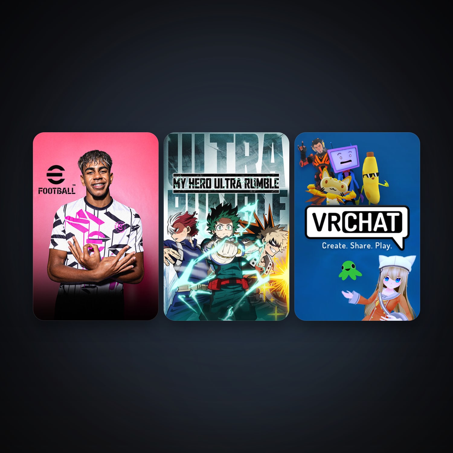 VRChat + MY HERO ULTRA RUMBLE, 8 games, clean — HabibiAccounts