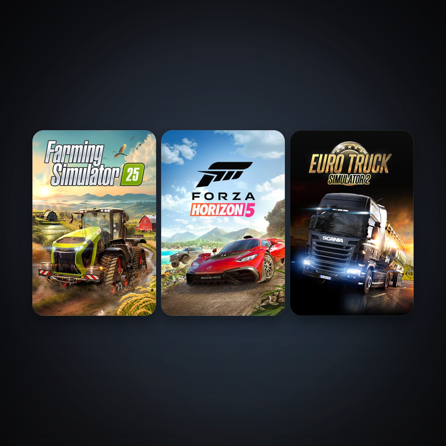 Euro Truck Simulator 2 + Forza Horizon 5, 3 games, clean — HabibiAccounts