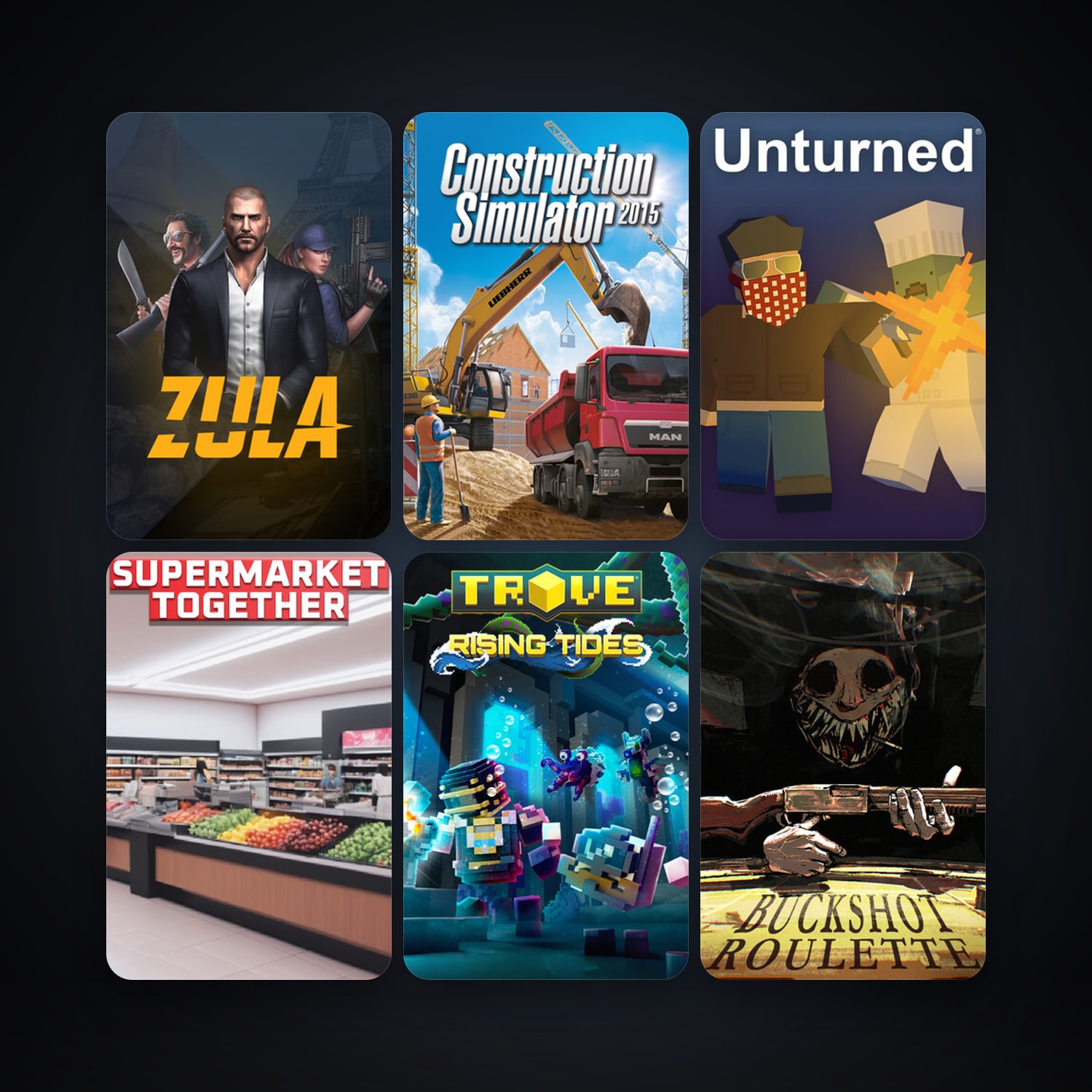 Construction Simulator 2015 + Trove, 13 games, clean — HabibiAccounts